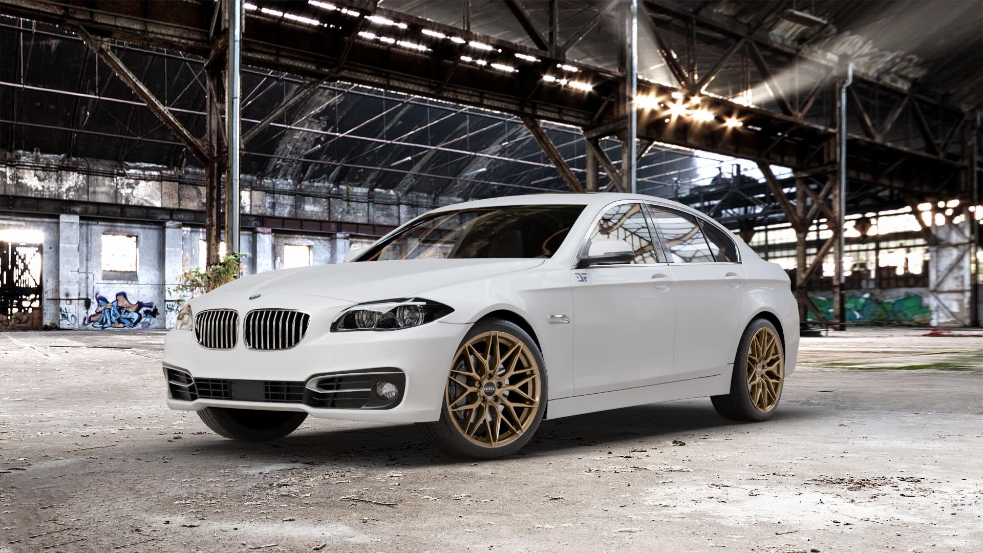 DOTZ SUZUKA BRONZE MATT Felge mit Reifen in 19Zoll Winterfelge Alufelge auf weissem BMW 523i Typ F10 (Limousine) 528i 535i 550i 520d 525d 530d 535d xDrive 520i 530i M5 M550d 518d ActiveHybrid 5L (F10) 5er Limousine (5L, HY) Lang (KL) ⬇️ mit 15mm Tieferlegung ⬇️ Old Industrial Hall_max_5300mm_2024 Frontansicht_1