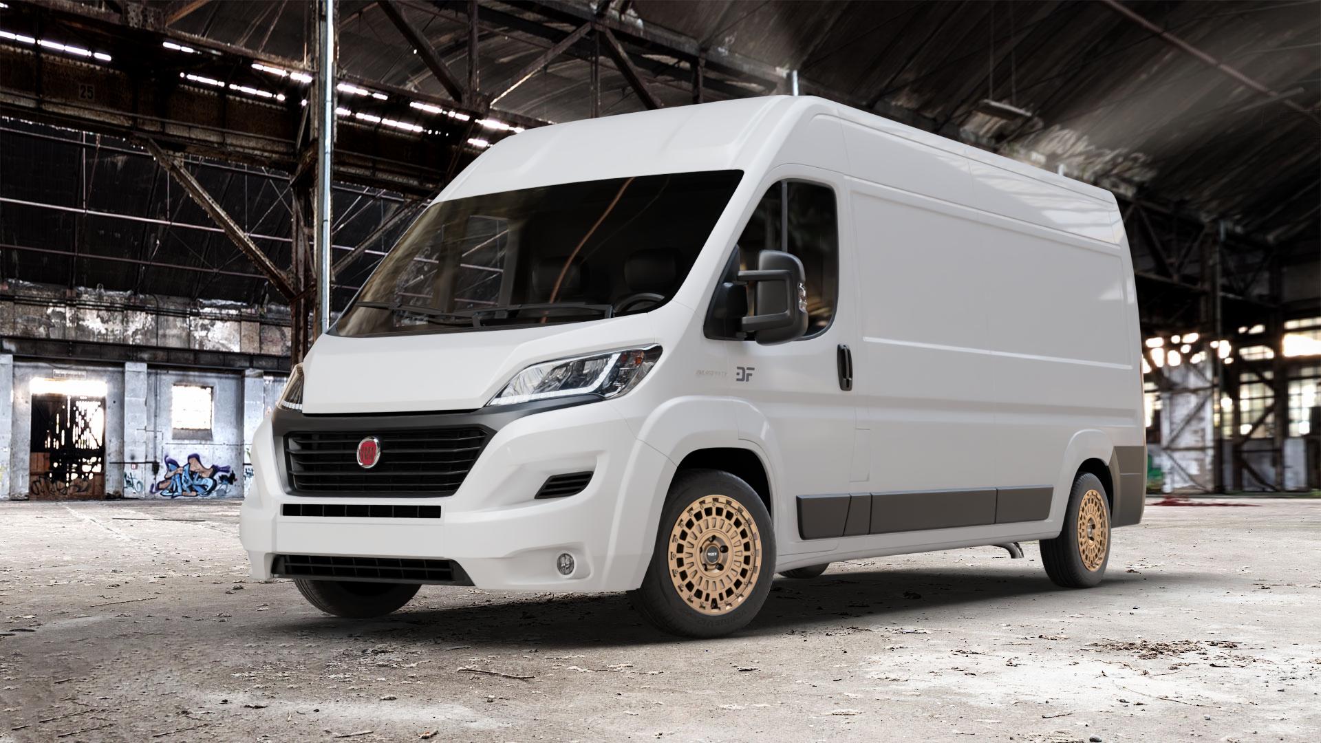 DOTZ TALARA BRONZE MATT Felge mit Reifen in 18Zoll Winterfelge Alufelge auf weissem Fiat Ducato Kasten Typ 250 Facelift 2,3l D 83kW 110 Multijet (113 PS) 109kW 150 (148 103kW 140 (140 118kW 160 (160 88kW 120 (120 3,0l CNG 100kW Natural Power (13 ⬇️ mit 15mm Tieferlegung ⬇️ Old Industrial Hall_max_7000mm_2024 Frontansicht_1