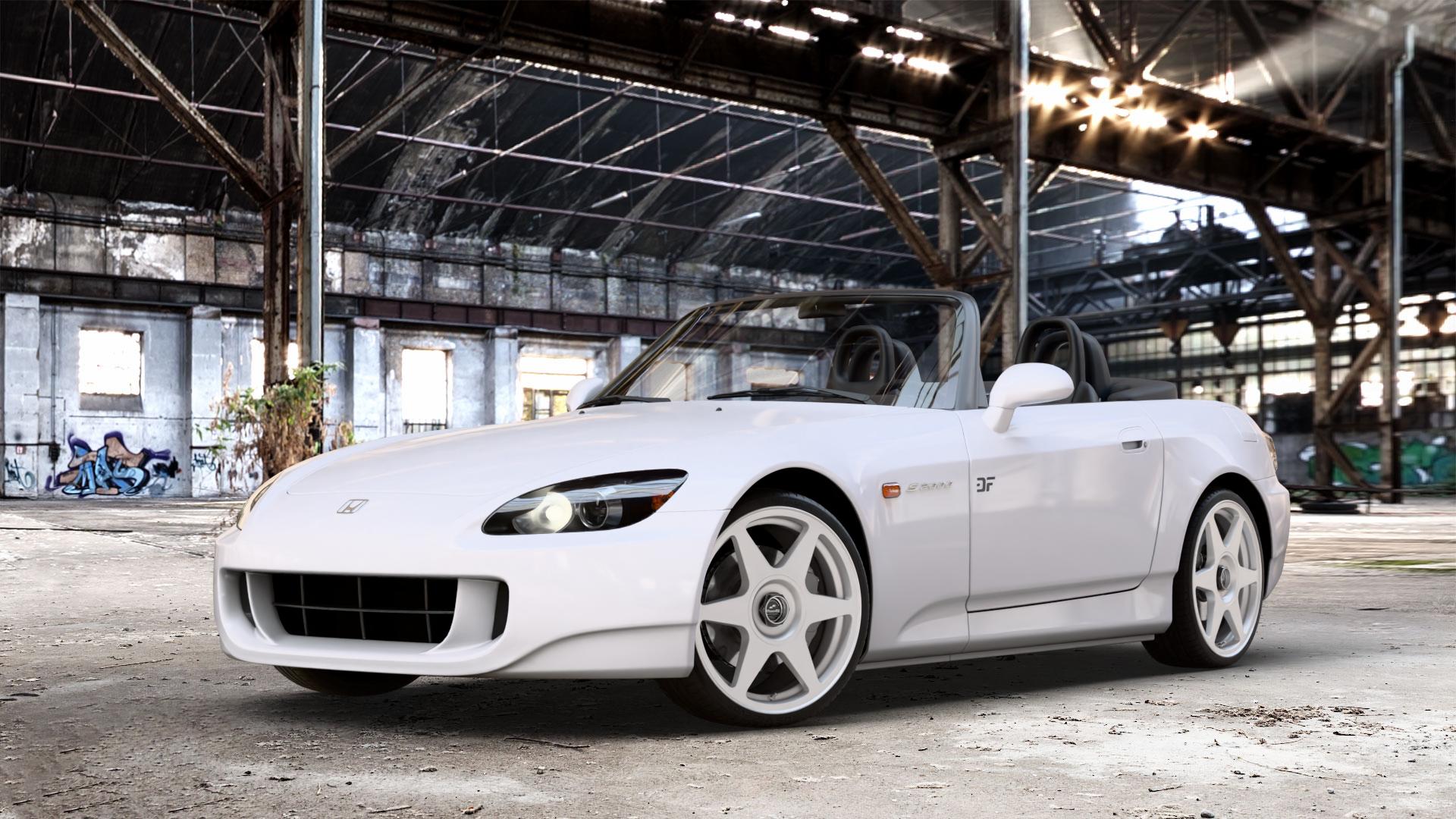 fifteen52 Tarmac EVO Speed Silver Felge mit Reifen silber in 19Zoll Winterfelge Alufelge auf weissem Honda S2000 (AP2) 2,0l 177kW (241 PS) ⬇️ mit 15mm Tieferlegung ⬇️ Old Industrial Hall_max_4400mm_2024 Frontansicht_1