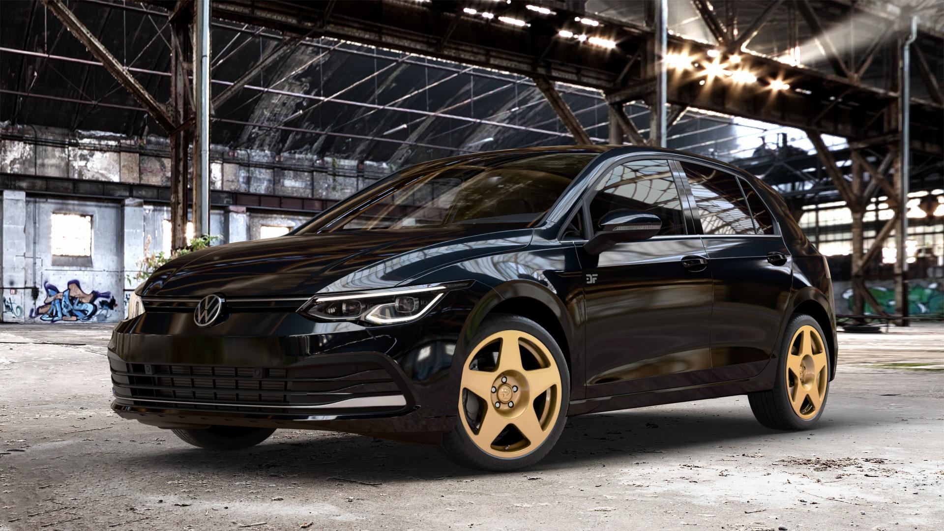 fifteen52 Tarmac Gold Felge mit Reifen in 18Zoll Winterfelge Alufelge auf metallic schwarzem Volkswagen (VW) Golf 8 1,5l TSI 96kW (131 PS) 110kW (150 2,0l TDI 85kW (116 Mild-Hybrid 1,0l 81kW (110 66kW (90 1,4l Hybrid TGI 4Motion 140kW (190 ⬇️ mit 15mm Tieferlegung ⬇️ Old Industrial Hall_max_4400mm_2024 Frontansicht_1