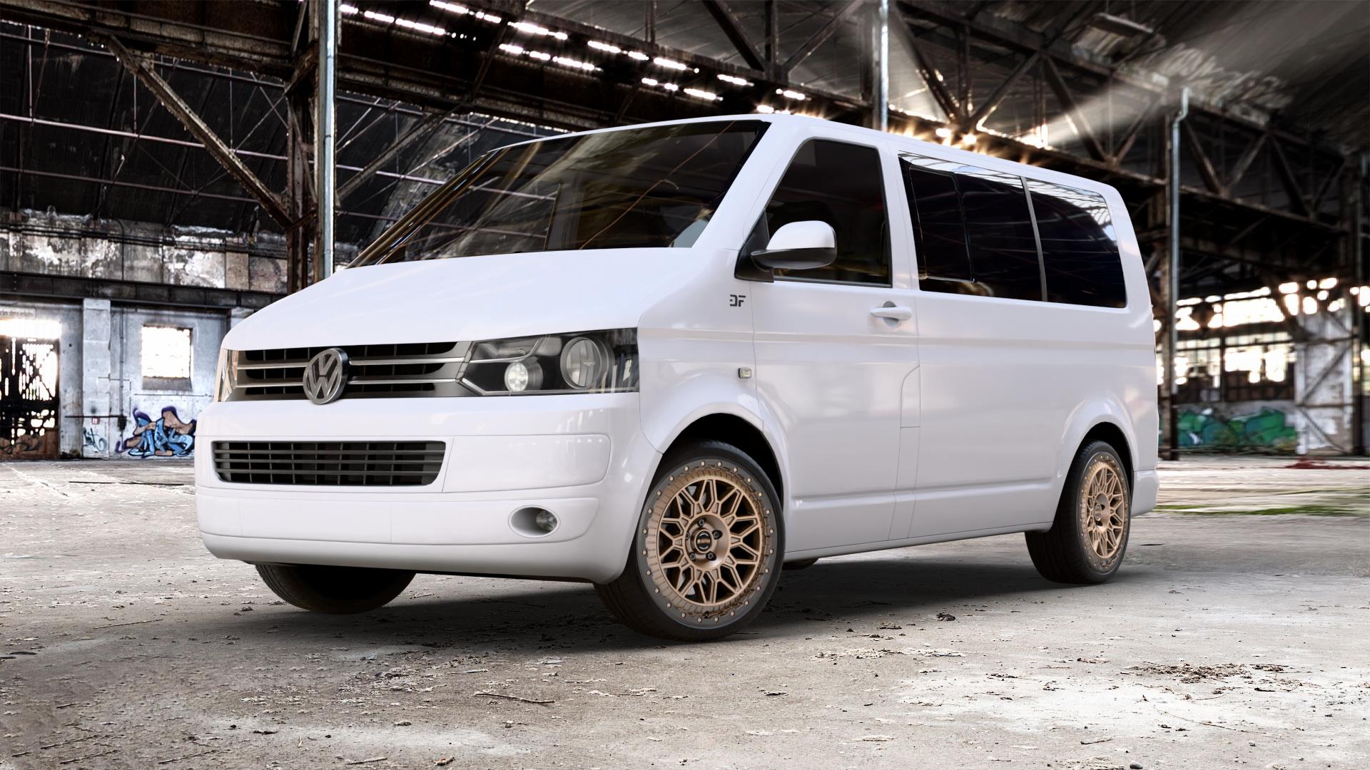 Fondmetal BLUSTER MATT BRAUN BLACK LIP Felge mit Reifen schwarz bronze in 20Zoll Winterfelge Alufelge auf weissem Volkswagen (VW) T5 Caravelle 2,0l TDI 62kW (84 PS) 84kW (114 103kW (140 75kW (102 100kW (136 132kW (179 TSI 150kW (204 110kW (150 4Motion Kombi Multivan ⬇️ mit 15mm Tieferlegung ⬇️ Old Industrial Hall_max_5300mm_2024 Frontansicht_1