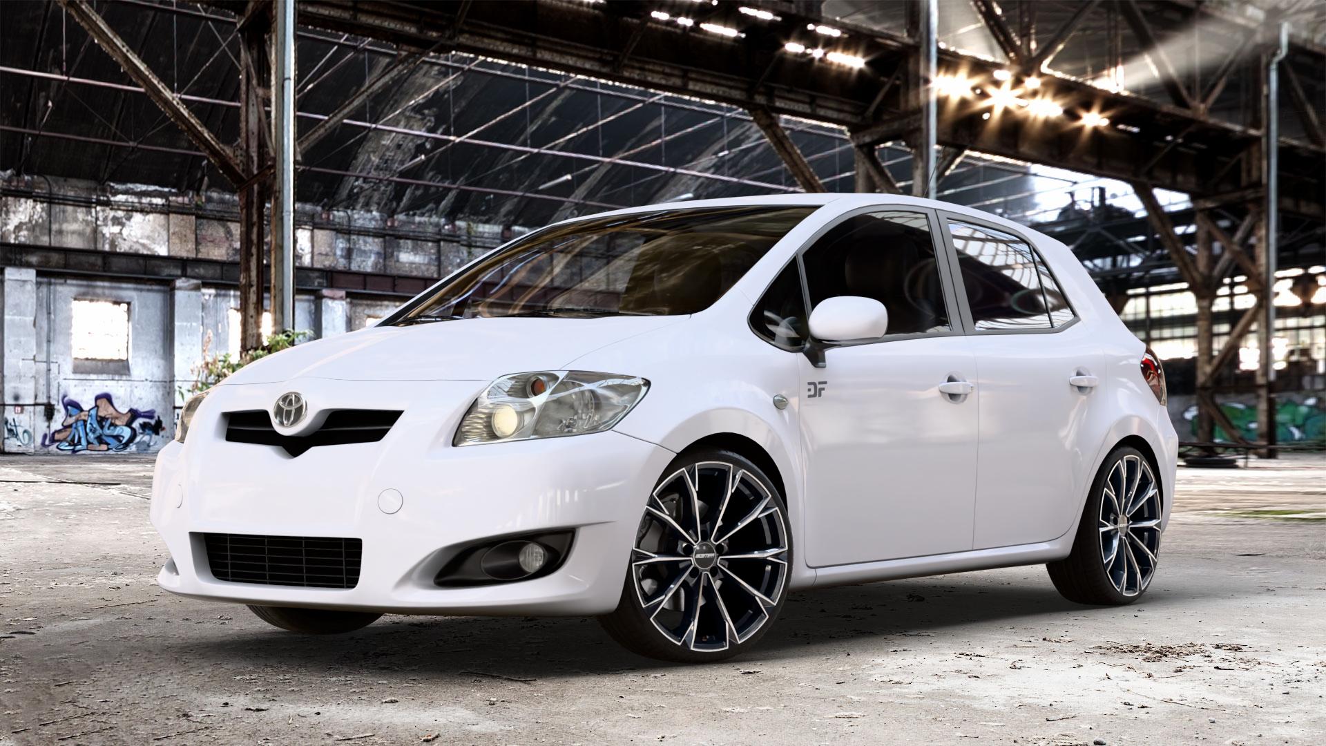 GMP Italia TOTALE Black Diamond Felge mit Reifen schwarz in 19Zoll Winterfelge Alufelge auf weissem Toyota Auris (07-12) 1,6l Dual VVT-i 91kW (124 PS) 1,4l D-4D 66kW (90 71kW (97 1,3l 74kW (101 73kW (99 Vavematic 97kW (132 1,8l 108kW (147 VVT-i-Hybrid ⬇️ mit 15mm Tieferlegung ⬇️ Old Industrial Hall_max_4400mm_2024 Frontansicht_1