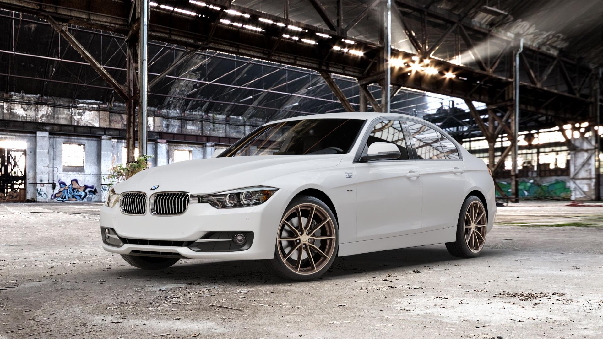 Japan Racing Wheels JR37 Platinum Bronze Felge mit Reifen grau in 19Zoll Winterfelge Alufelge auf weissem BMW 320i Typ F30 (Limousine) 328i 335i 320d 318d 316d 316i 330d xDrive EffDyn Edition 325d 335d ActiveHybrid 3L (F30) 318i 330i 340i 330e iPerformance 3er Limous ⬇️ mit 15mm Tieferlegung ⬇️ Old Industrial Hall_max_5300mm_2024 Frontansicht_1