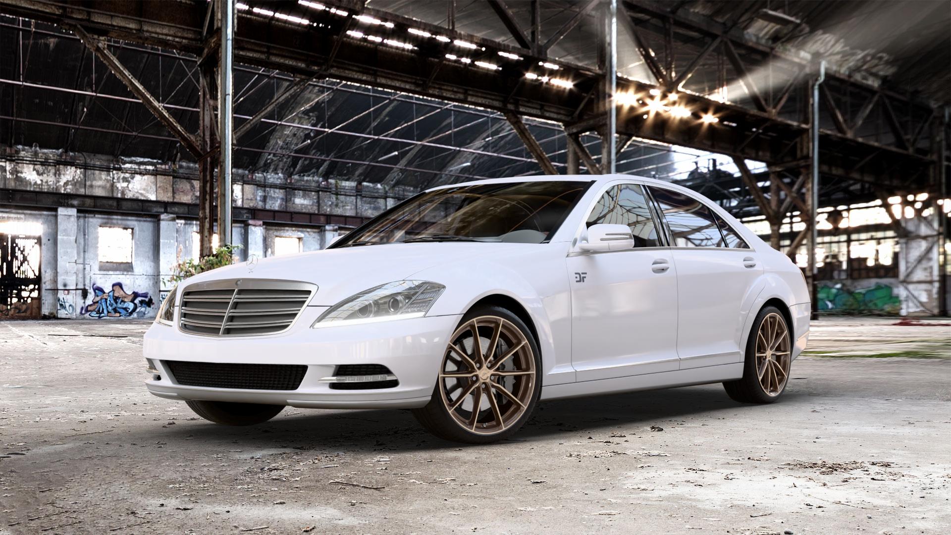 Japan Racing Wheels JR37 Platinum Bronze Felge mit Reifen grau in 20Zoll Winterfelge Alufelge auf weissem Mercedes S-Klasse Typ W221 3,5l S 350 200kW (272 PS) 5,5l 500 285kW (387 4,7l 450 250kW (340 3,0l 320 CDI 173kW (235 4,0l 420 235kW (320 6,2l 63 AMG 386kW (525 4 ⬇️ mit 15mm Tieferlegung ⬇️ Old Industrial Hall_max_5300mm_2024 Frontansicht_1