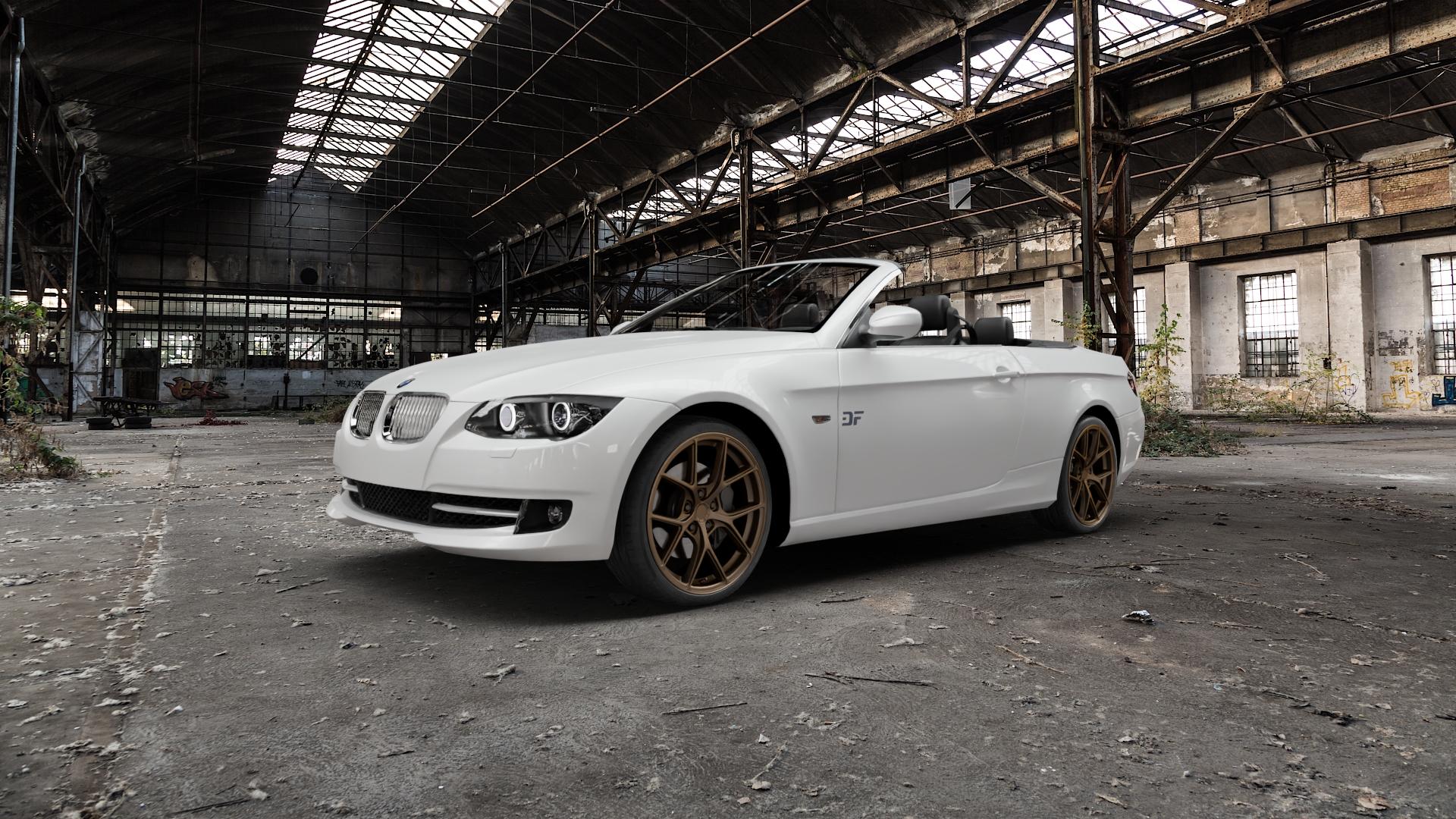 Japan Racing Wheels SL-01 Matt Bronze Felge mit Reifen in 19Zoll Winterfelge Alufelge auf weissem BMW M3 Typ E93 (Cabrio) 3er Cabrio (392C, 3C) ⬇️ mit 15mm Tieferlegung ⬇️ Old Industrial Hall_max5000mm_2022 Frontansicht_1