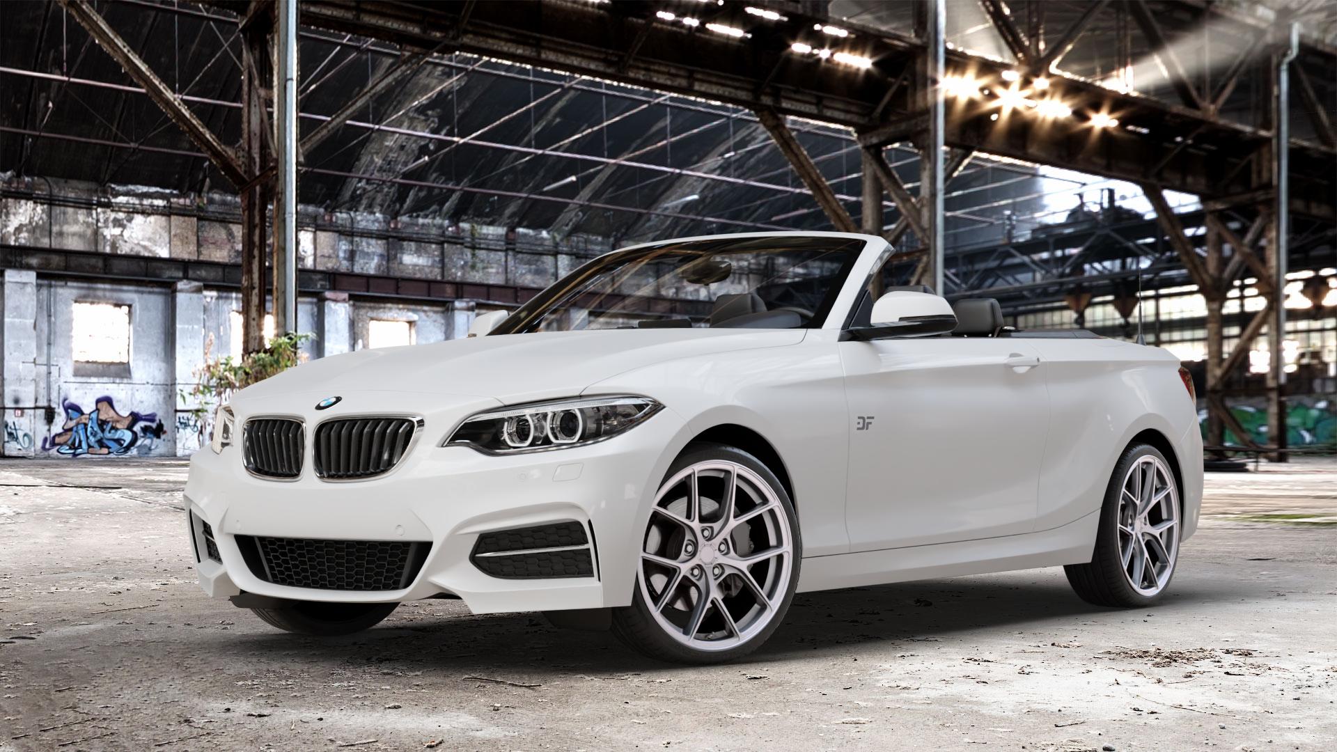 Japan Racing Wheels SL-01 Matt Silver Felge mit Reifen silber in 19Zoll Winterfelge Alufelge auf weissem BMW 220d Typ F23 (Cabrio) 2,0l 140kW (190 PS) 220i 135kW (184 228i 180kW (245 2 M235i 3,0l 240kW (326 218i 1,5l 100kW (136 xDrive 225d 165kW (224 218d 110kW (150 ⬇️ mit 15mm Tieferlegung ⬇️ Old Industrial Hall_max_4400mm_2024 Frontansicht_1