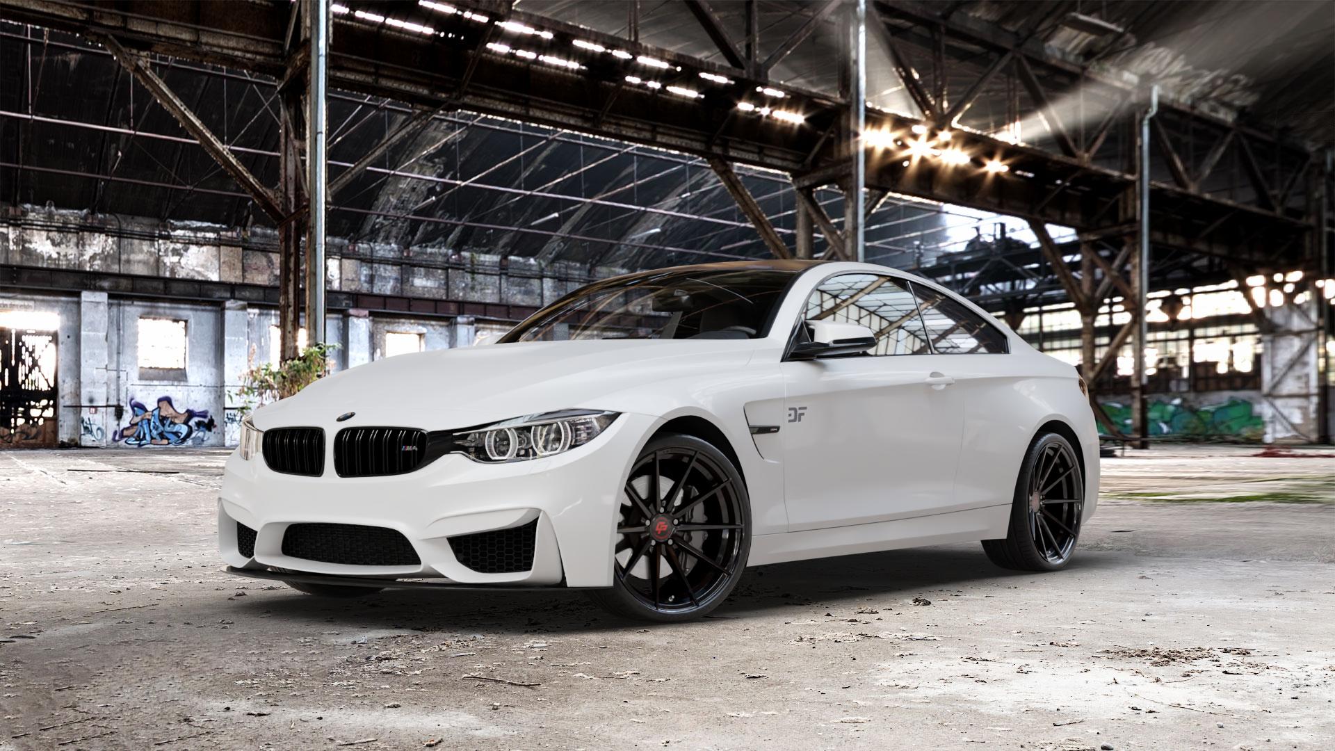 La Chanti Performance LC-P10 Glossy Black Felge mit Reifen schwarz in 20Zoll Winterfelge Alufelge auf weissem BMW M4 CS Typ F82 3,0l 338kW (460 PS) (Coupe) ⬇️ mit 15mm Tieferlegung ⬇️ Old Industrial Hall_max_5300mm_2024 Frontansicht_1