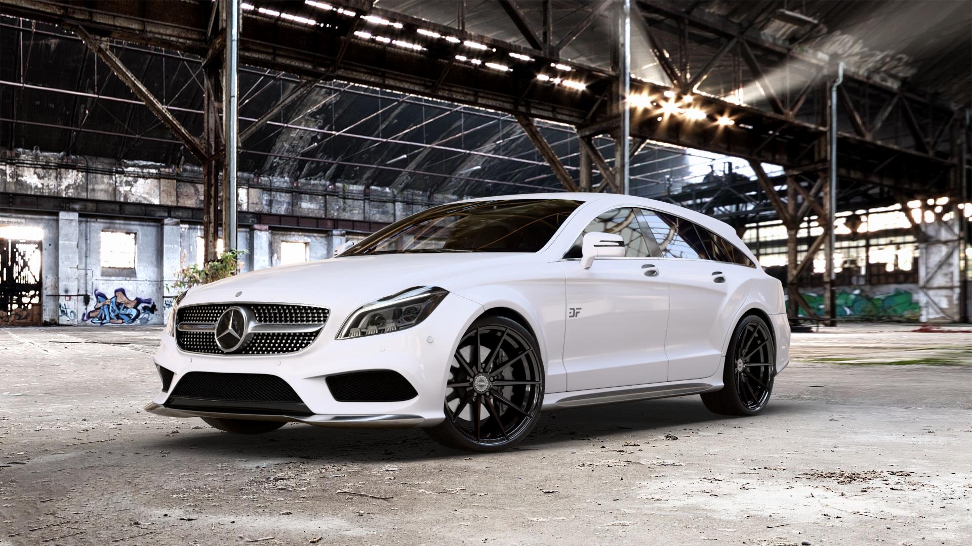 La Chanti Performance LC-P10 Glossy Black Felge mit Reifen schwarz in 20Zoll Winterfelge Alufelge auf weissem Mercedes CLS Typ X218 Shooting Brake 2,1l 250 CDI 150kW (204 PS) 3,0l 350 195kW (265 4Matic 3,5l 225kW (306 4,7l 500 300kW (408 5,5l 63 AMG 410kW (557 4-Matic 43 ⬇️ mit 15mm Tieferlegung ⬇️ Old Industrial Hall_max_5300mm_2024 Frontansicht_1