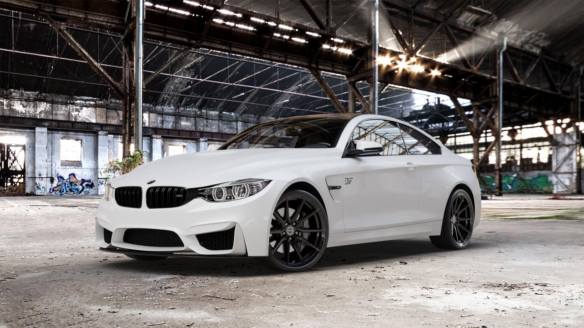 La Chanti Performance LC-P18 Glossy Black Felge mit Reifen schwarz in 20Zoll Winterfelge Alufelge auf weissem BMW M4 CS Typ F82 3,0l 338kW (460 PS) (Coupe) ⬇️ mit 15mm Tieferlegung ⬇️ Old Industrial Hall_max_5300mm_2024 Frontansicht_1