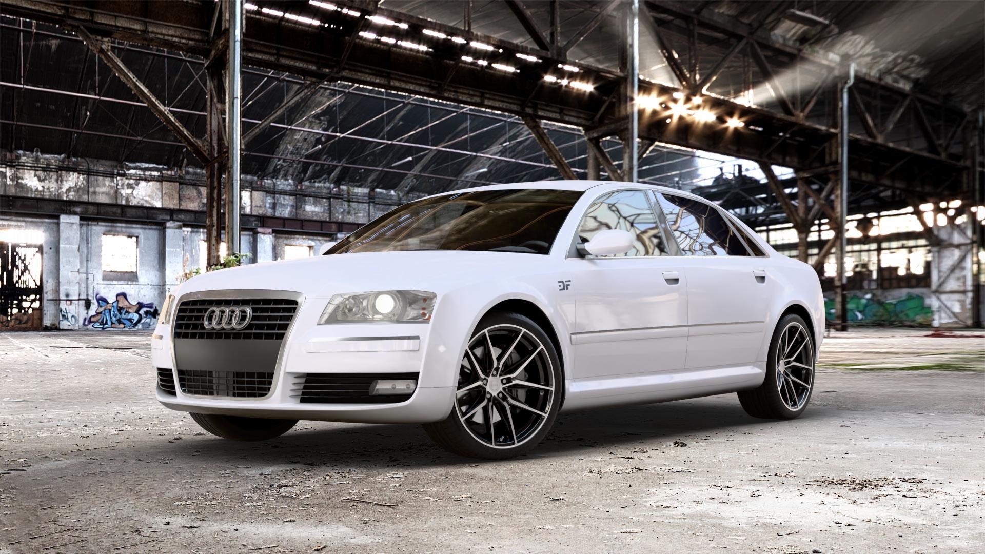 La Chanti Performance LC-P3 Black Machined Felge mit Reifen schwarz in 20Zoll Winterfelge Alufelge auf weissem Audi A8 Typ D3/4E 3,7l quattro 206kW (280 PS) 4,2l 246kW (334 3,0l 162kW (220 3,2l FSI 191kW (260 TDI 155kW (211 171kW (232 4,0l 202kW (275 240kW (326 2,8l 154kW ⬇️ mit 15mm Tieferlegung ⬇️ Old Industrial Hall_max_5300mm_2024 Frontansicht_1