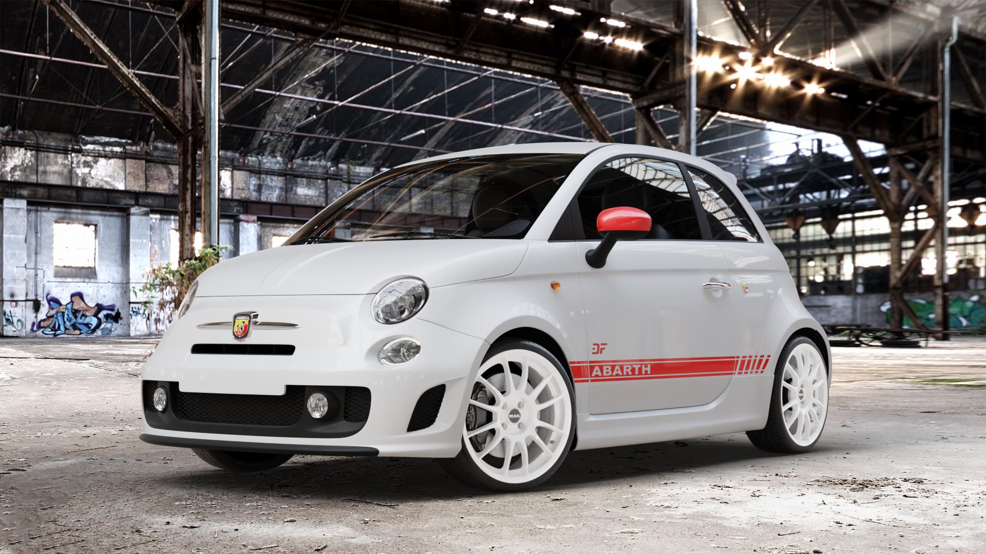 MAK XLR Gloss White Felge mit Reifen weiss weiß in 18Zoll Winterfelge Alufelge auf weissem Fiat 500 Typ 312 1,4l Abarth 16V 99kW (135 PS) 118kW (160 132kW (179 103kW (140 695 Biposto 139kW (189 Facelift 595 107kW (145 120kW (163 Turismo 121kW (165 Comp ⬇️ mit 15mm Tieferlegung ⬇️ Old Industrial Hall_max_4400mm_2024 Frontansicht_1