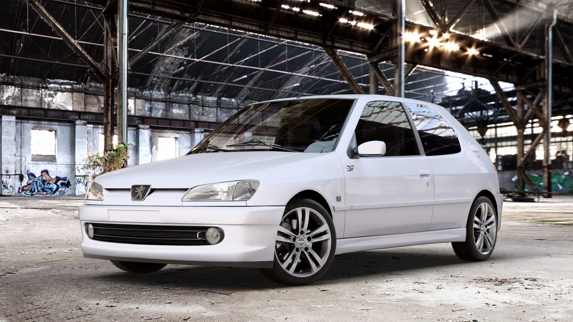 MAK Zenith Light Titan Felge mit Reifen grau/silber in 16Zoll Winterfelge Alufelge auf weissem Peugeot 306 Schrägheck 1,1l 44kW (60 PS) 1,4l 55kW (75 1,6l 65kW (88 72kW (98 1,8l 74kW (101 16V 81kW (110 D 43kW (58 1,9l 47kW (64 50kW (68 51kW (69 DT 66kW (9 ⬇️ mit 15mm Tieferlegung ⬇️ Old Industrial Hall_max_4400mm_2024 Frontansicht_1