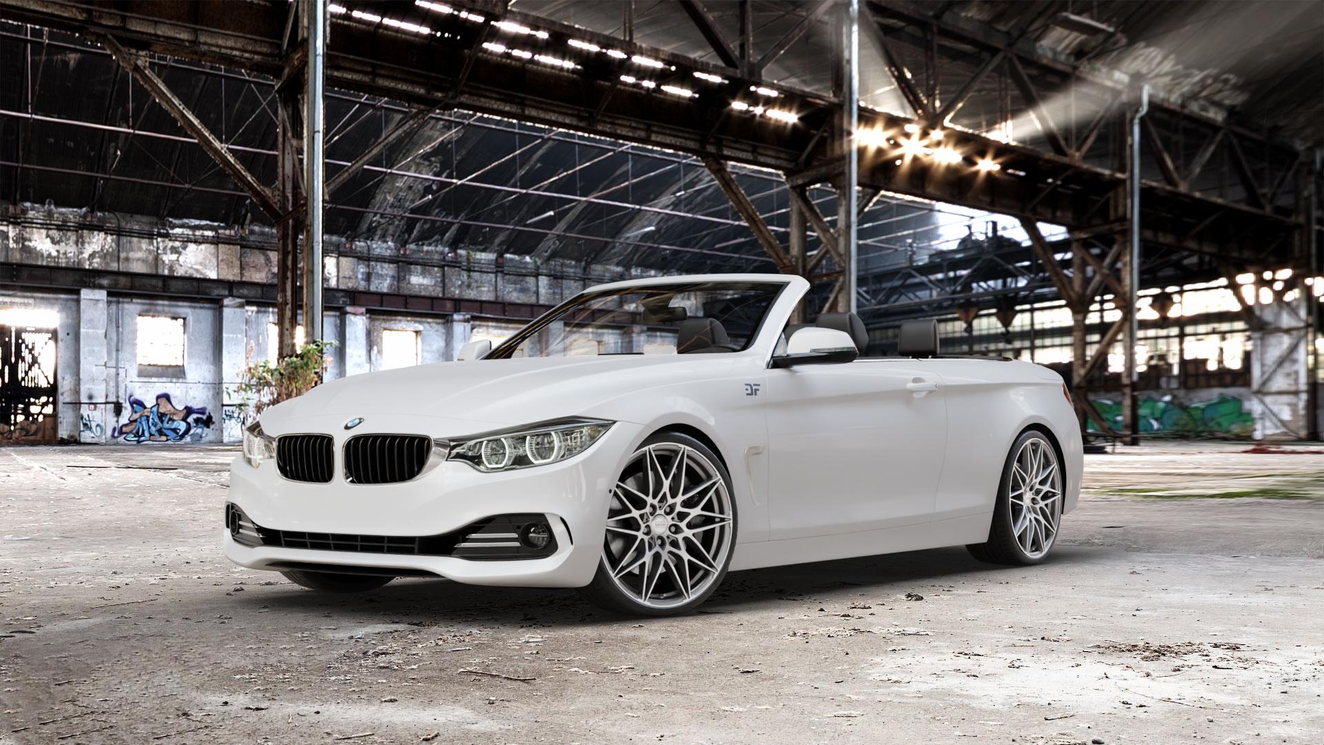 MAM B2 PALLADIUM FRONT POLISH Felge mit Reifen in 20Zoll Winterfelge Alufelge auf weissem BMW 428i Typ F33 (Cabrio) 435i 420d xDrive 420i 425d 430d 435d 430i 440i 4er Cabrio (3C) ⬇️ mit 15mm Tieferlegung ⬇️ Old Industrial Hall_max_5300mm_2024 Frontansicht_1