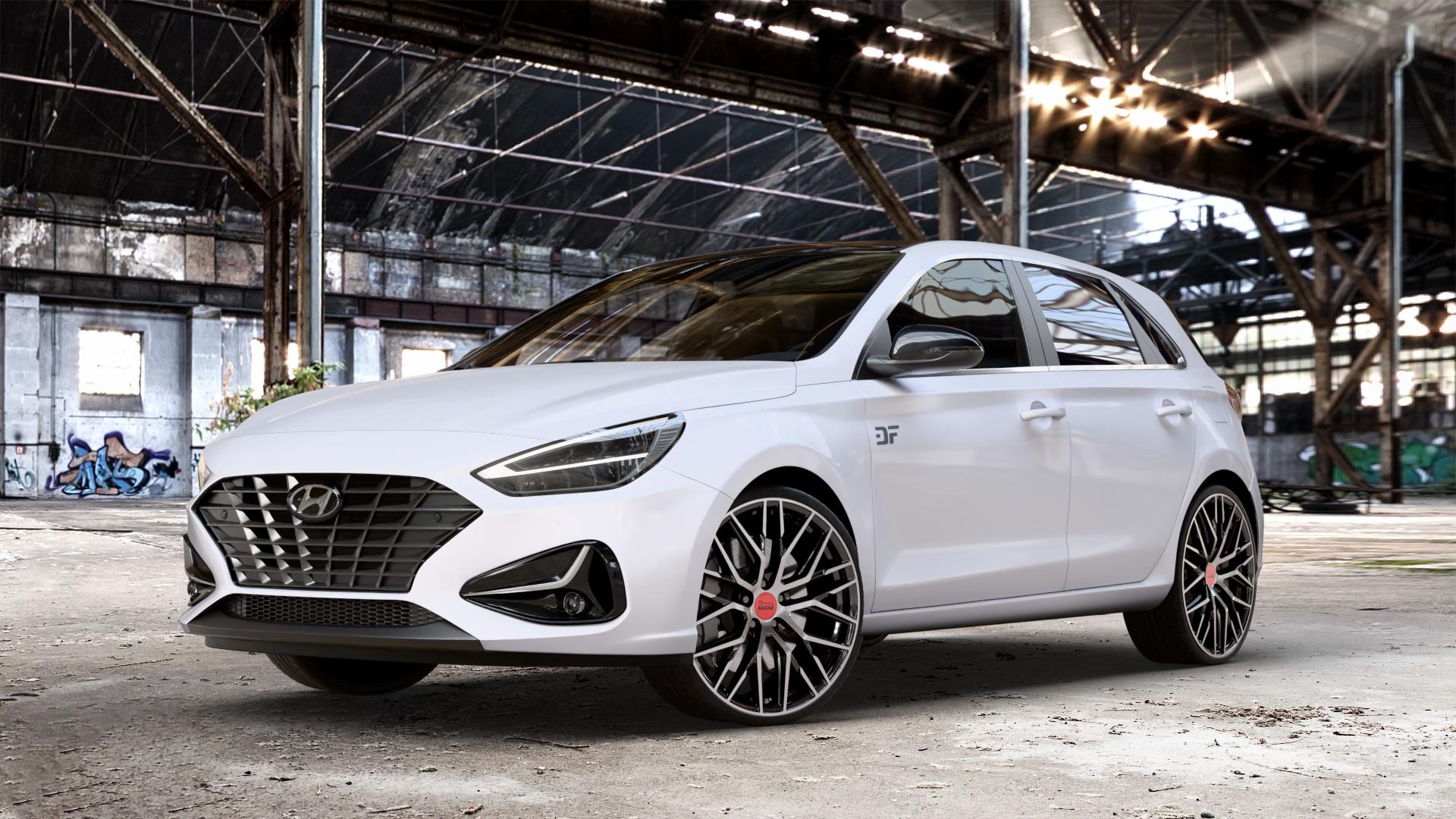 MAM RS4 BLACK FRONT POLISH Felge mit Reifen schwarz in 20Zoll Winterfelge Alufelge auf weissem Hyundai i30 Typ PDE Facelift 1,0l T-GDI 88kW Mild-Hybrid (120 PS) 1,5l 117kW (159 81kW (110 1,6l CRDi 85kW (116 100kW (136 II ⬇️ mit 15mm Tieferlegung ⬇️ Old Industrial Hall_max_4400mm_2024 Frontansicht_1