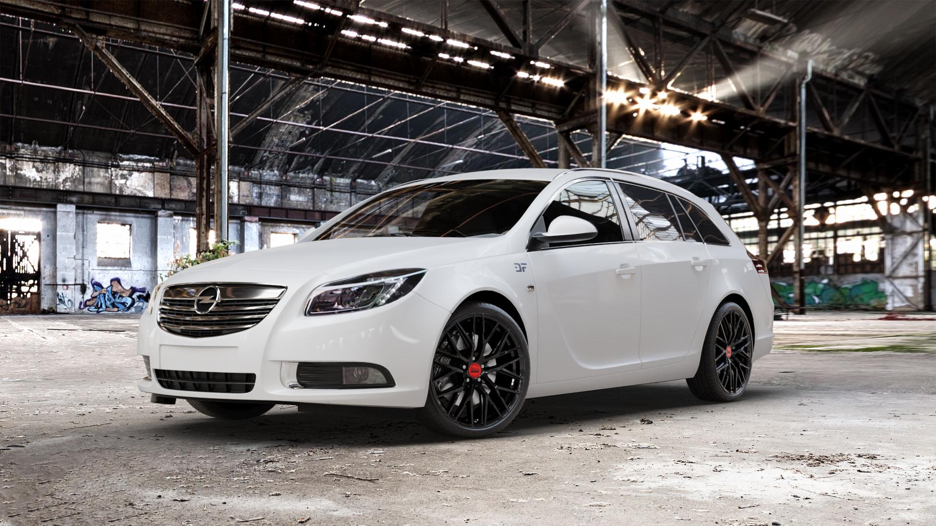 MAM RS4 BLACK PAINTED Felge mit Reifen schwarz in 20Zoll Winterfelge Alufelge auf weissem Opel Insignia I Sports Tourer Facelift ⬇️ mit 15mm Tieferlegung ⬇️ Old Industrial Hall_max_5300mm_2024 Frontansicht_1
