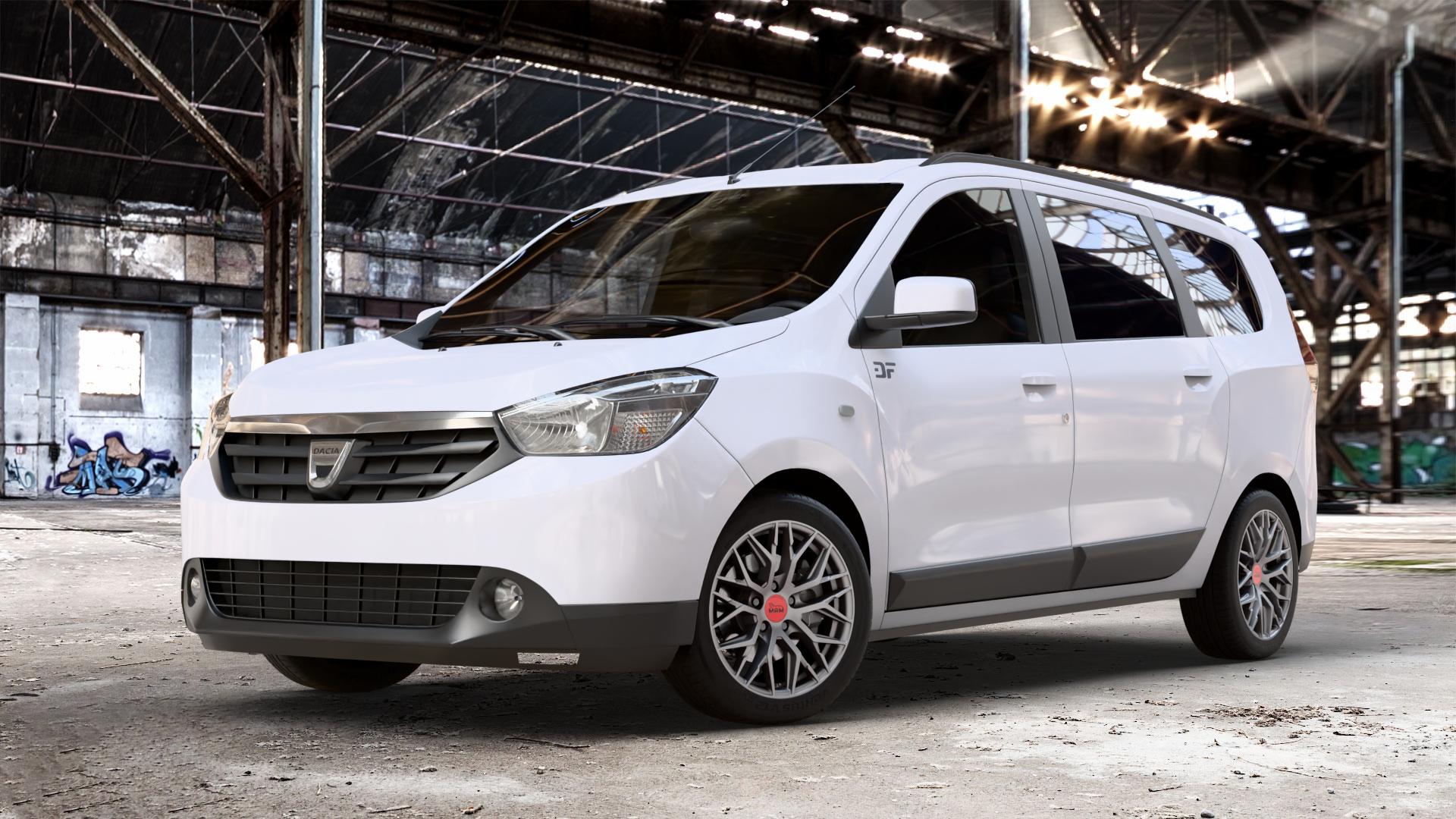 MAM RS4 MATT SILVER PAINTED Felge mit Reifen silber in 16Zoll Winterfelge Alufelge auf weissem Dacia Lodgy Typ SD 1,6l MPI 61kW (83 PS) 1,2l TCe 85kW (116 1,5l dCi 66kW (90 79kW (107 80kW (109 75kW (102 LPG ⬇️ mit 15mm Tieferlegung ⬇️ Old Industrial Hall_max_4400mm_2024 Frontansicht_1