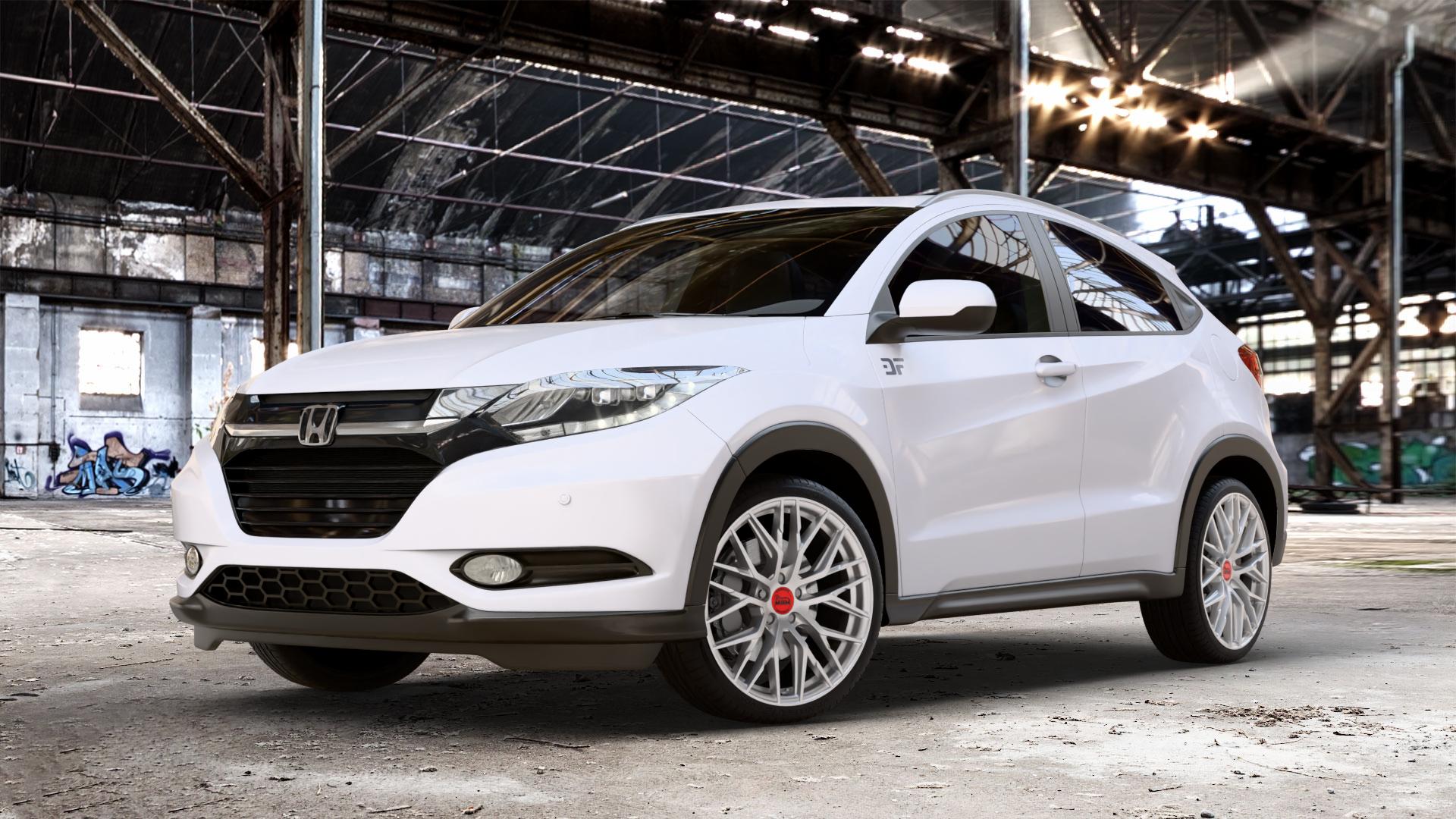 MAM RS4 MATT SILVER PAINTED Felge mit Reifen silber in 19Zoll Winterfelge Alufelge auf weissem Honda HR-V II (RU) ⬇️ mit 15mm Tieferlegung ⬇️ Old Industrial Hall_max_4400mm_2024 Frontansicht_1