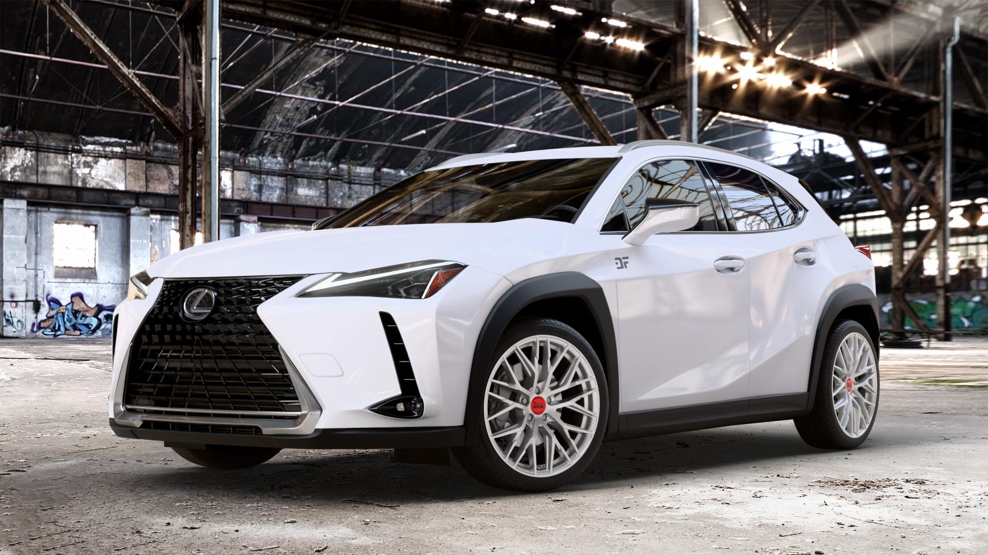 MAM RS4 MATT SILVER PAINTED Felge mit Reifen silber in 19Zoll Winterfelge Alufelge auf weissem Lexus UX Typ ZA1(EU,M) 2,0l 200 127kW (173 PS) 250h 112kW (152 ZA1(EU,M)-TMG ⬇️ mit 15mm Tieferlegung ⬇️ Old Industrial Hall_max_4400mm_2024 Frontansicht_1
