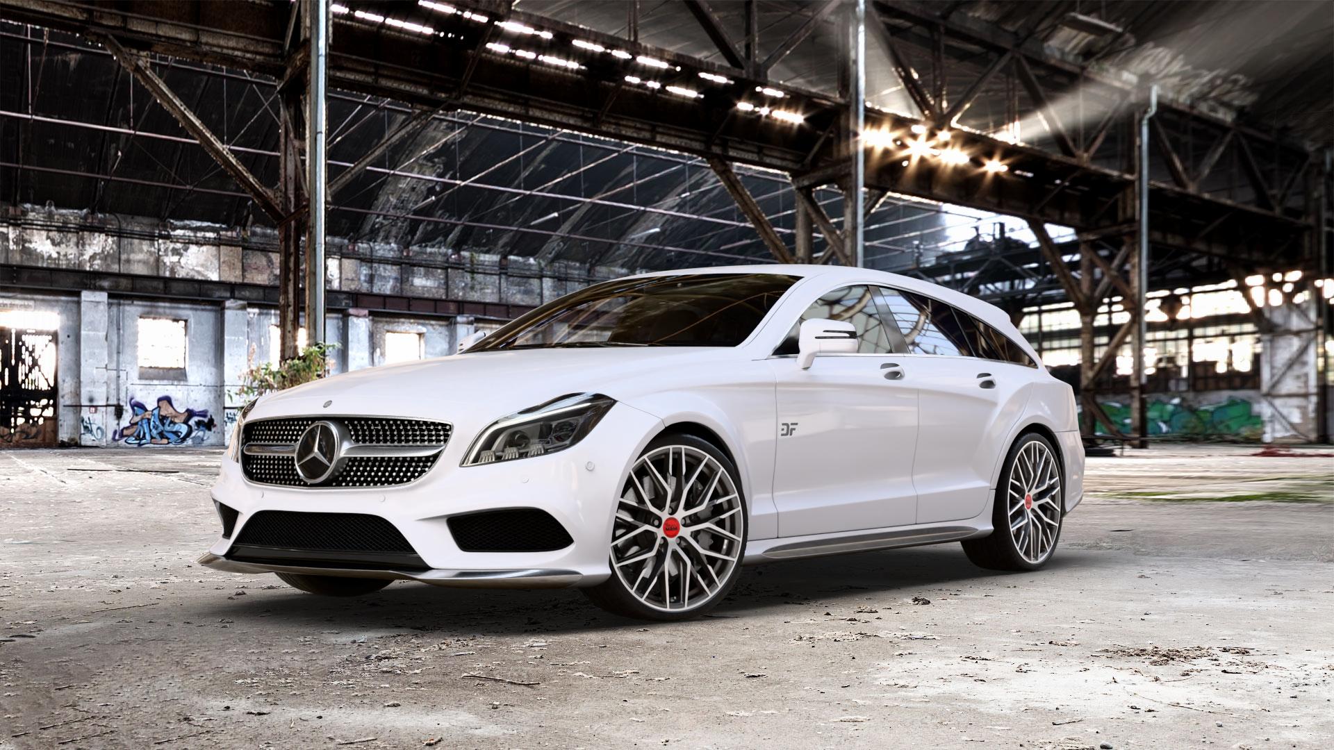 MAM RS4 PALLADIUM FRONT POLISH Felge mit Reifen silber mehrfarbig anthrazit in 20Zoll Winterfelge Alufelge auf weissem Mercedes CLS Typ X218 Shooting Brake 2,1l 250 CDI 150kW (204 PS) 3,0l 350 195kW (265 4Matic 3,5l 225kW (306 4,7l 500 300kW (408 5,5l 63 AMG 410kW (557 4-Matic 43 ⬇️ mit 15mm Tieferlegung ⬇️ Old Industrial Hall_max_5300mm_2024 Frontansicht_1