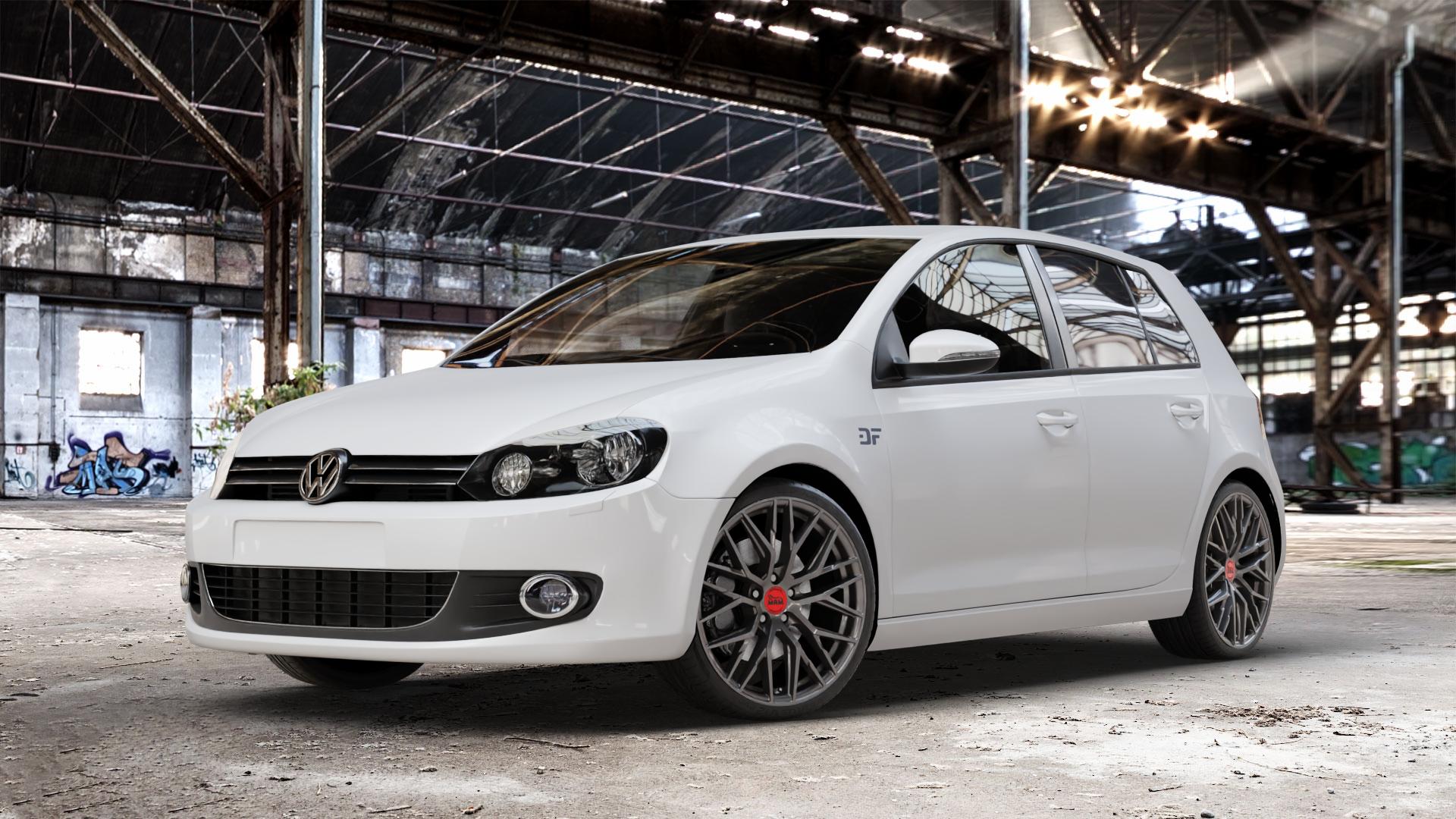 MAM RS4 PALLADIUM PAINTED Felge mit Reifen grau anthrazit in 19Zoll Winterfelge Alufelge auf weissem Volkswagen (VW) Golf 6 1,4l 59kW (80 PS) 1,6l 75kW (102 TDI 77kW (105 2,0l 81kW (110 TSI 90kW (122 103kW (140 4motion 118kW (160 1,2l 63kW (86 1,8l 66kW (90 BiFu ⬇️ mit 15mm Tieferlegung ⬇️ Old Industrial Hall_max_4400mm_2024 Frontansicht_1