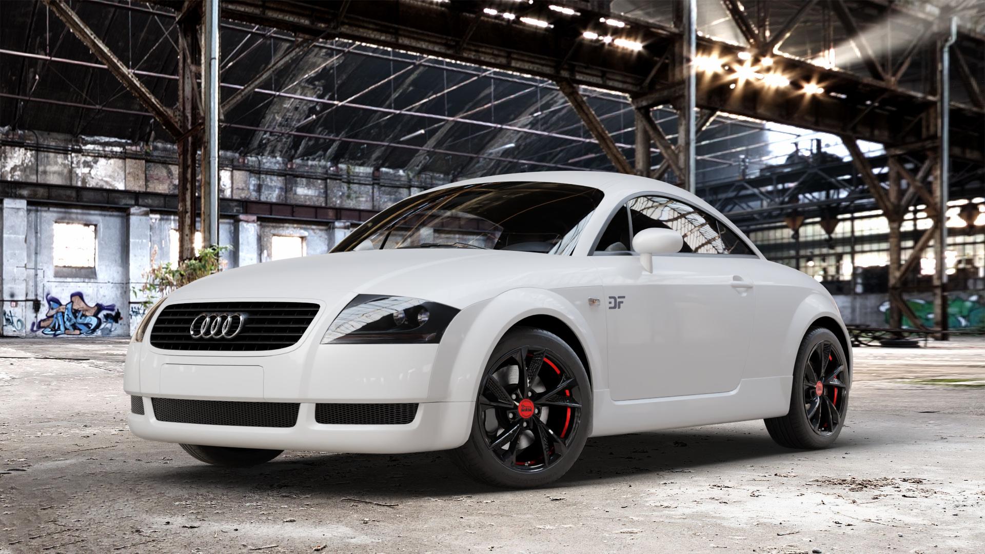 MAM RS6 BLACK PAINTED RED INSIDE Felge mit Reifen schwarz rot mehrfarbig in 17Zoll Winterfelge Alufelge auf weissem Audi TT I Typ 8N (Coupé) 1,8l T 110kW (150 PS) 132kW (179 120kW (163 140kW (190 quattro 165kW (224 176kW (239 3,2l VR6 184kW (250 ⬇️ mit 15mm Tieferlegung ⬇️ Old Industrial Hall_max_4400mm_2024 Frontansicht_1