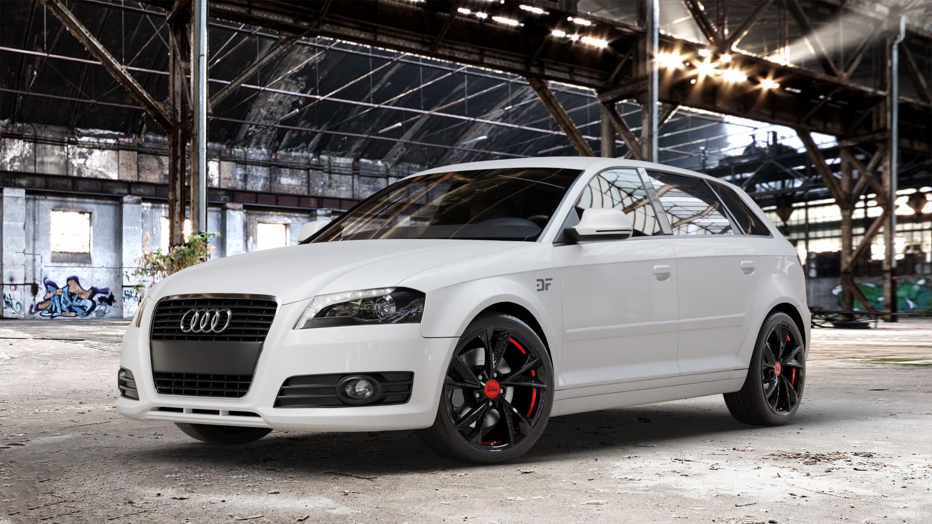 MAM RS6 BLACK PAINTED RED INSIDE Felge mit Reifen schwarz rot mehrfarbig in 18Zoll Winterfelge Alufelge auf weissem Audi A3 Typ 8P (Sportback) 1,6l 75kW (102 PS) 2,0l FSI 110kW (150 1,9l TDI 77kW (105 103kW (140 TFSI 147kW (200 85kW (116 100kW (136 1,8l 118kW (160 125kW (170 1 ⬇️ mit 15mm Tieferlegung ⬇️ Old Industrial Hall_max_4400mm_2024 Frontansicht_1