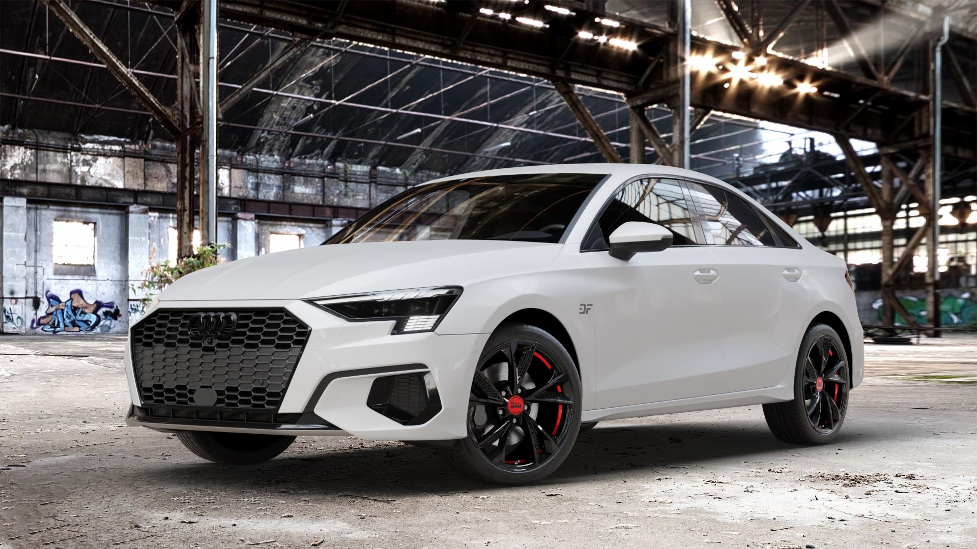 MAM RS6 BLACK PAINTED RED INSIDE Felge mit Reifen schwarz rot mehrfarbig in 18Zoll Winterfelge Alufelge auf weissem Audi A3 Typ GY (Limousine) 1,5l 35 TFSI 110kW Mild-Hybrid (150 PS) 2,0l TDI 30 85kW (116 1,0l 81kW (110 40 quattro 147kW (200 140kW (190 ⬇️ mit 15mm Tieferlegung ⬇️ Old Industrial Hall_max_4400mm_2024 Frontansicht_1