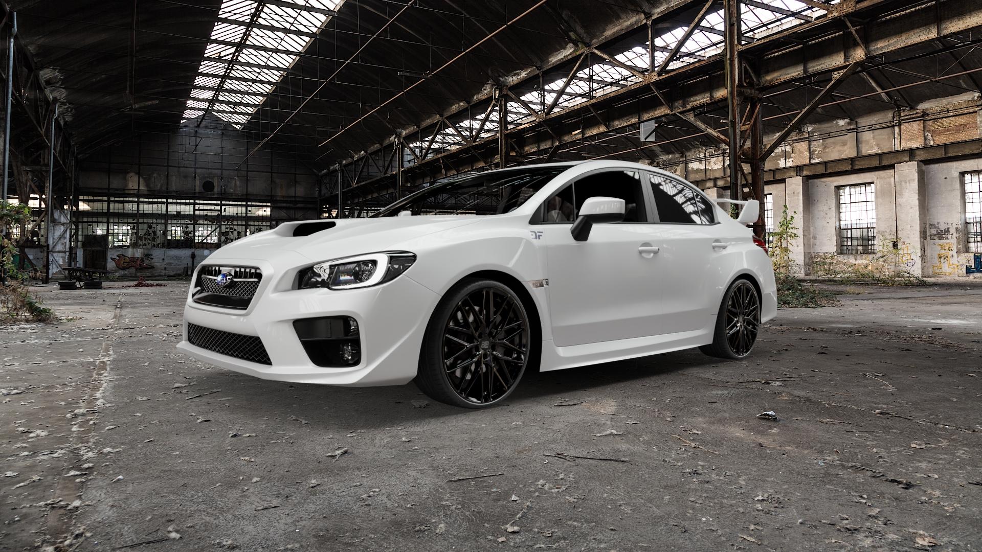MSW 50 GLOSS BLACK Felge mit Reifen schwarz in 20Zoll Winterfelge Alufelge auf weissem Subaru WRX Typ V1 2,5l STI AWD 221kW (300 PS) ⬇️ mit 15mm Tieferlegung ⬇️ Old Industrial Hall_max5000mm_2022 Frontansicht_1
