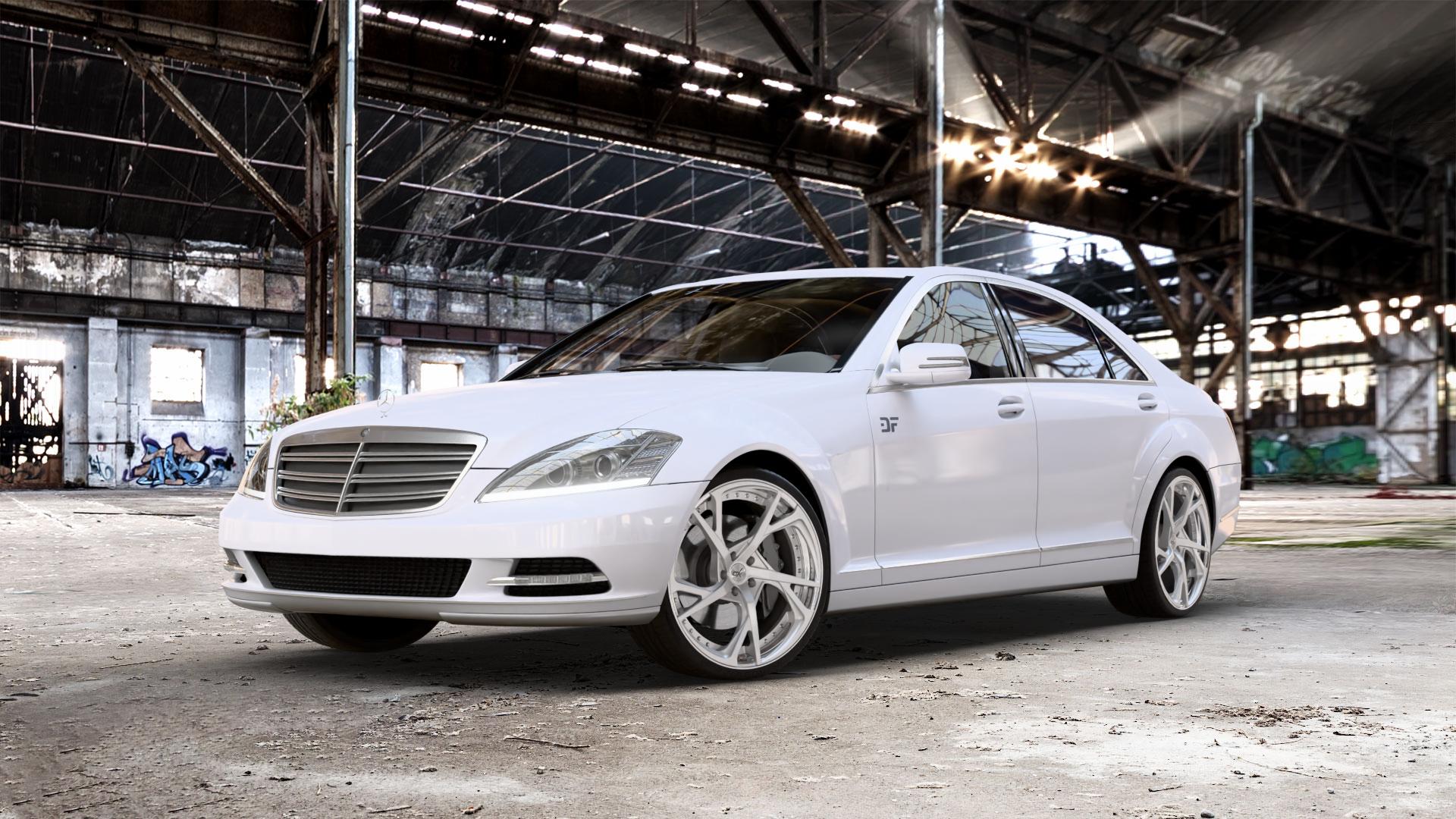 OXFORGED MP3 silver brush, lip polish Felge mit Reifen silber in 21Zoll Alufelge auf weissem Mercedes S-Klasse Typ W221 3,5l S 350 200kW (272 PS) 5,5l 500 285kW (387 4,7l 450 250kW (340 3,0l 320 CDI 173kW (235 4,0l 420 235kW (320 6,2l 63 AMG 386kW (525 4 ⬇️ mit 15mm Tieferlegung ⬇️ Old Industrial Hall_max_5300mm_2024 Frontansicht_1