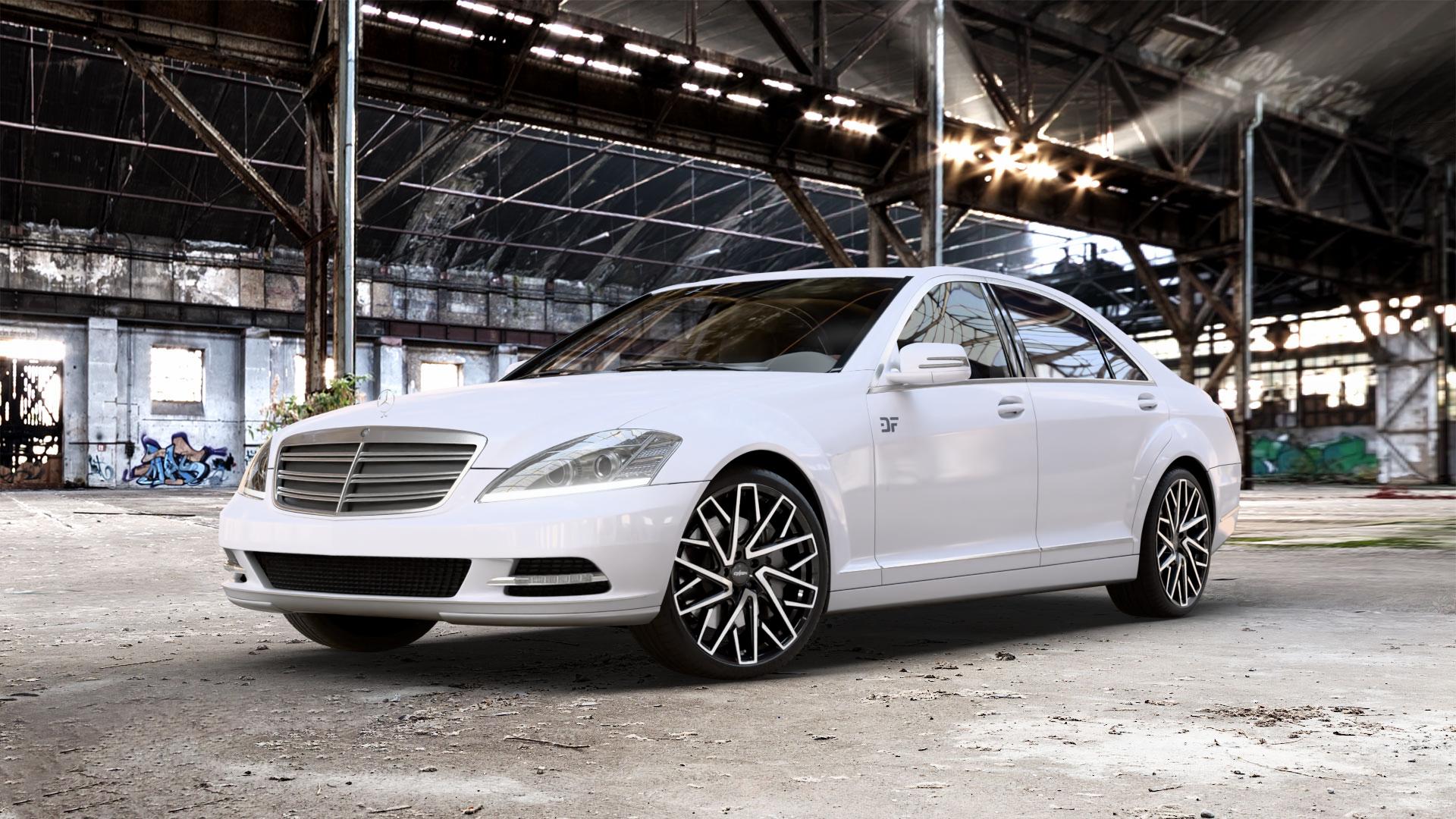 OXIGIN 28 Oxmove black full polish Felge mit Reifen schwarz in 20Zoll Winterfelge Alufelge auf weissem Mercedes S-Klasse Typ W221 3,5l S 350 200kW (272 PS) 5,5l 500 285kW (387 4,7l 450 250kW (340 3,0l 320 CDI 173kW (235 4,0l 420 235kW (320 6,2l 63 AMG 386kW (525 4 ⬇️ mit 15mm Tieferlegung ⬇️ Old Industrial Hall_max_5300mm_2024 Frontansicht_1