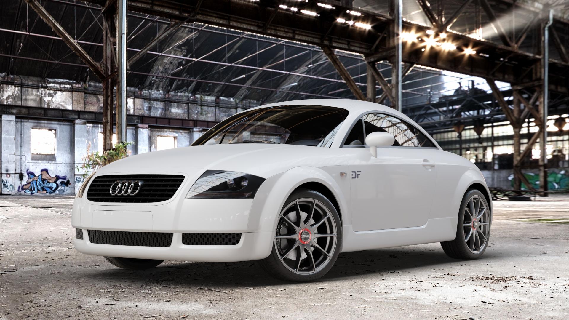 OZ RACING FORMULA HLT GRIGIO CORSA Felge mit Reifen silber Titan grau/silber in 18Zoll Winterfelge Alufelge auf weissem Audi TT I Typ 8N (Coupé) 1,8l T 110kW (150 PS) 132kW (179 120kW (163 140kW (190 quattro 165kW (224 176kW (239 3,2l VR6 184kW (250 ⬇️ mit 15mm Tieferlegung ⬇️ Old Industrial Hall_max_4400mm_2024 Frontansicht_1