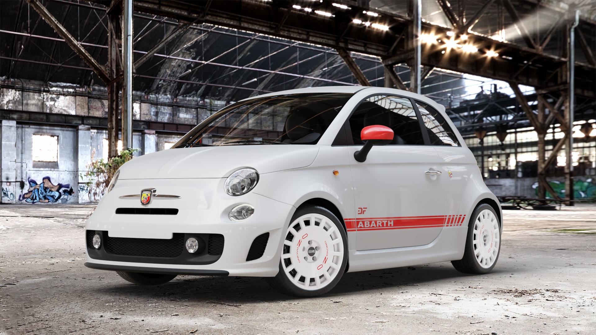 OZ RACING RALLY RACING RACE WHITE + RED LETTERING Felge mit Reifen rot weiss weiß in 17Zoll Winterfelge Alufelge auf weissem Fiat 500 Typ 312 1,4l Abarth 16V 99kW (135 PS) 118kW (160 132kW (179 103kW (140 695 Biposto 139kW (189 Facelift 595 107kW (145 120kW (163 Turismo 121kW (165 Comp ⬇️ mit 15mm Tieferlegung ⬇️ Old Industrial Hall_max_4400mm_2024 Frontansicht_1