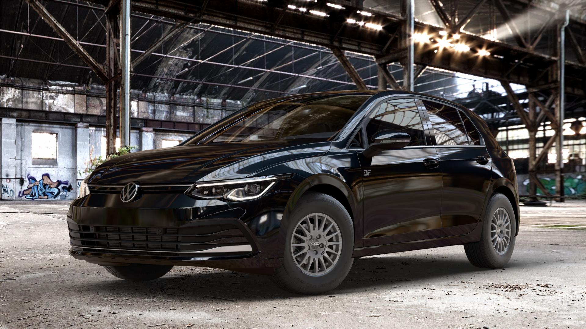 OZ RACING SUPERTURISMO GT GRIGIO CORSA Felge mit Reifen silber anthrazit silber/grau in 14Zoll Winterfelge Alufelge auf metallic schwarzem Volkswagen (VW) Golf 8 1,5l TSI 96kW (131 PS) 110kW (150 2,0l TDI 85kW (116 Mild-Hybrid 1,0l 81kW (110 66kW (90 1,4l Hybrid TGI 4Motion 140kW (190 ⬇️ mit 15mm Tieferlegung ⬇️ Old Industrial Hall_max_4400mm_2024 Frontansicht_1