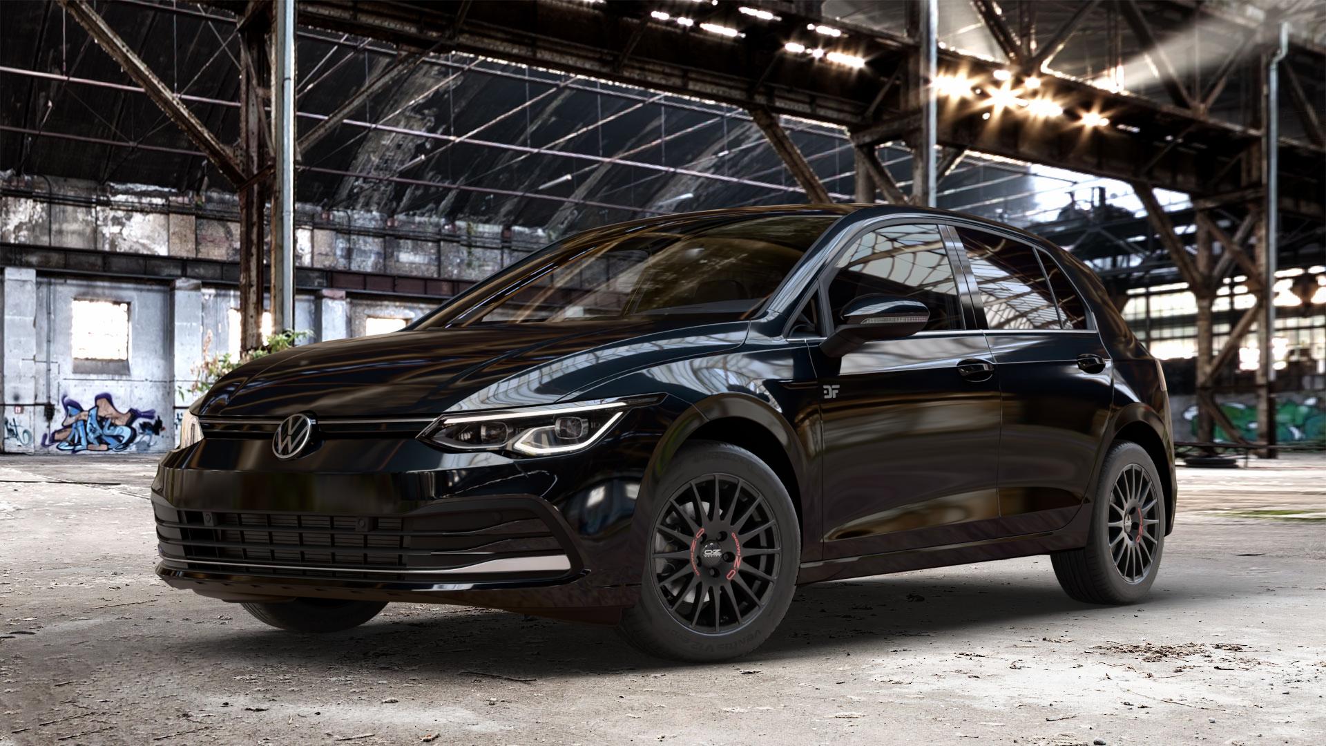 OZ RACING SUPERTURISMO GT MATT BLACK Felge mit Reifen schwarz schwarz matt in 16Zoll Winterfelge Alufelge auf metallic schwarzem Volkswagen (VW) Golf 8 1,5l TSI 96kW (131 PS) 110kW (150 2,0l TDI 85kW (116 Mild-Hybrid 1,0l 81kW (110 66kW (90 1,4l Hybrid TGI 4Motion 140kW (190 ⬇️ mit 15mm Tieferlegung ⬇️ Old Industrial Hall_max_4400mm_2024 Frontansicht_1