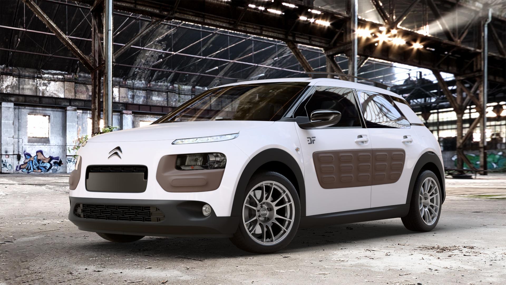 OZ RACING ULTRALEGGERA CRYSTAL TITANIUM Felge mit Reifen grau silber/grau in 17Zoll Winterfelge Alufelge auf weissem Citroen C4 Cactus Typ 0 ⬇️ mit 15mm Tieferlegung ⬇️ Old Industrial Hall_max_4400mm_2024 Frontansicht_1