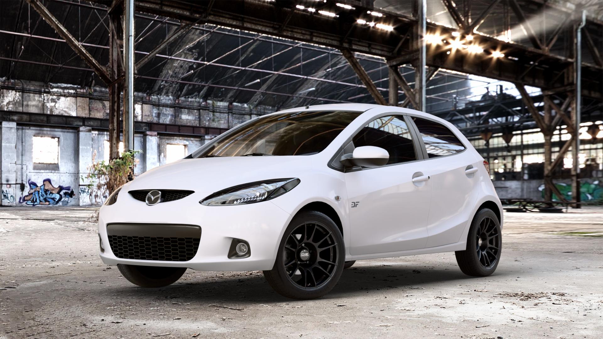 OZ RACING ULTRALEGGERA MATT BLACK Felge mit Reifen schwarz schwarz matt in 15Zoll Winterfelge Alufelge auf weissem Mazda 2 (07-14) (DE) 1,3l MZR 55kW (75 PS) 63kW (86 1,5l 76kW (103 1,4l MZR-CD 50kW (68 1,6l MZ-CD 66kW (90 LPG 62kW (84 70kW (95 75kW (102 ⬇️ mit 15mm Tieferlegung ⬇️ Old Industrial Hall_max_4400mm_2024 Frontansicht_1