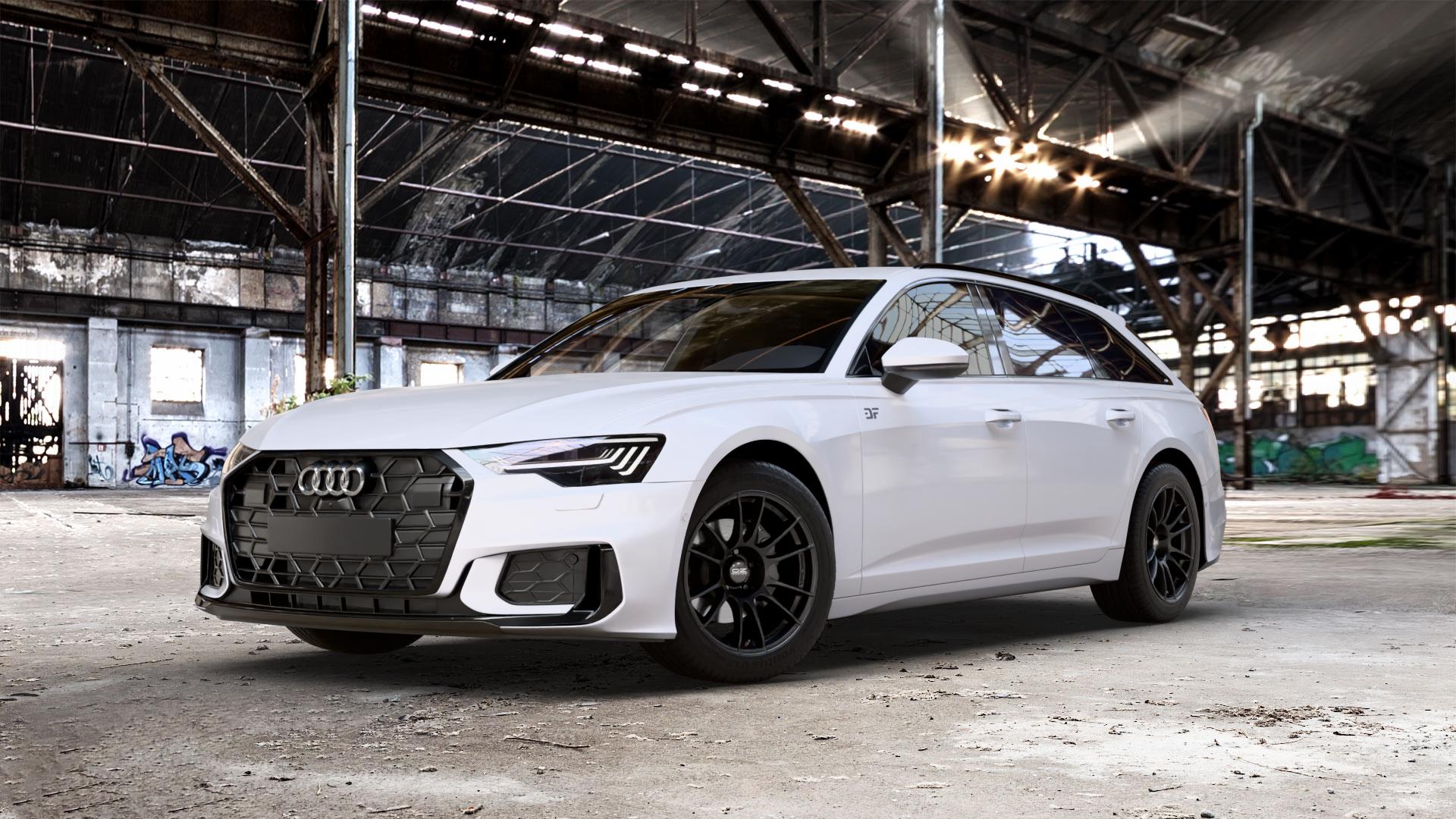 OZ RACING ULTRALEGGERA MATT BLACK Felge mit Reifen schwarz schwarz matt in 18Zoll Winterfelge Alufelge auf weissem Audi A6 Typ F2/C8 (Avant) Facelift 2,0l 35 TDI 120kW Mild-Hybrid (163 PS) 40 150kW (204 quattro TFSI 3,0l 45 180kW (245 195kW (265 50 210kW (286 e Hybrid 55 250k ⬇️ mit 15mm Tieferlegung ⬇️ Old Industrial Hall_max_5300mm_2024 Frontansicht_1