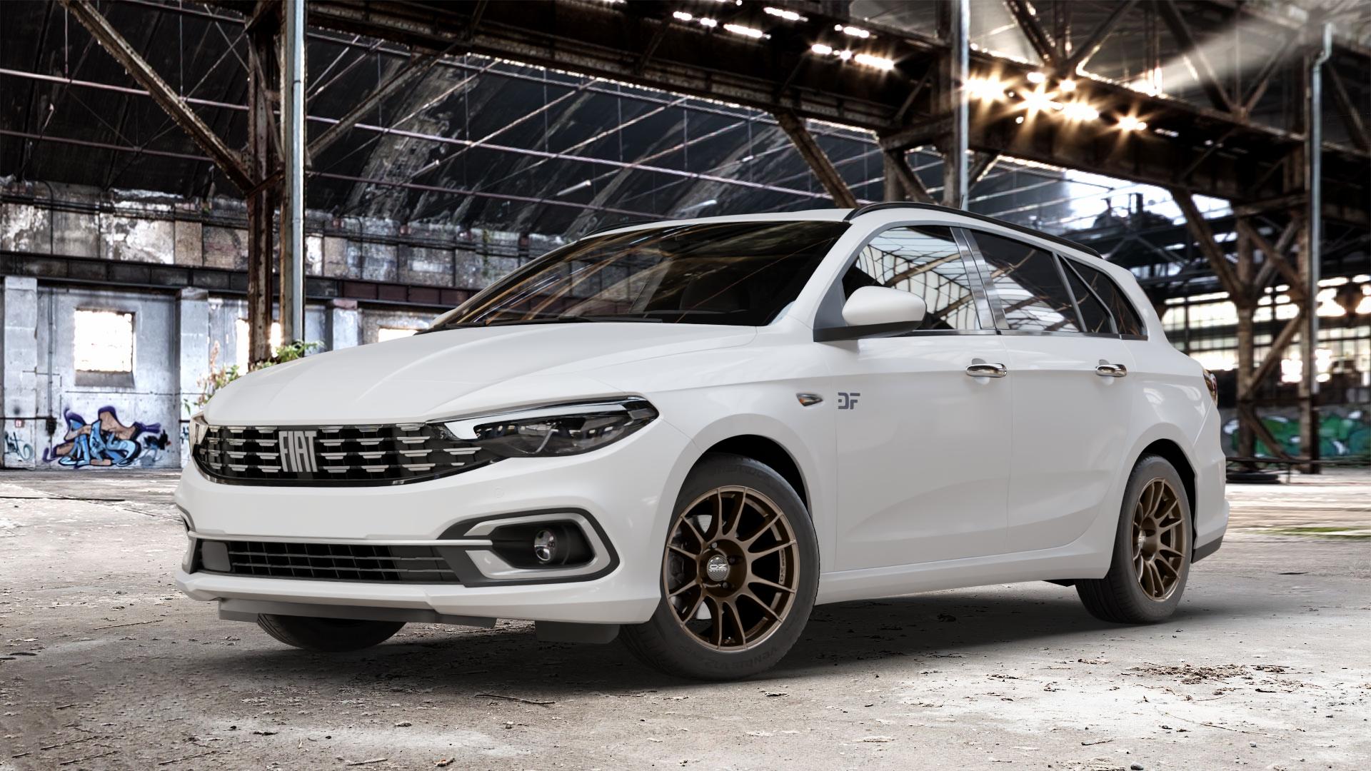 OZ RACING ULTRALEGGERA MATT BRONZE Felge mit Reifen in 16Zoll Winterfelge Alufelge auf weissem Fiat Tipo II Kombi Typ 356 Facelift ⬇️ mit 15mm Tieferlegung ⬇️ Old Industrial Hall_max_4400mm_2024 Frontansicht_1