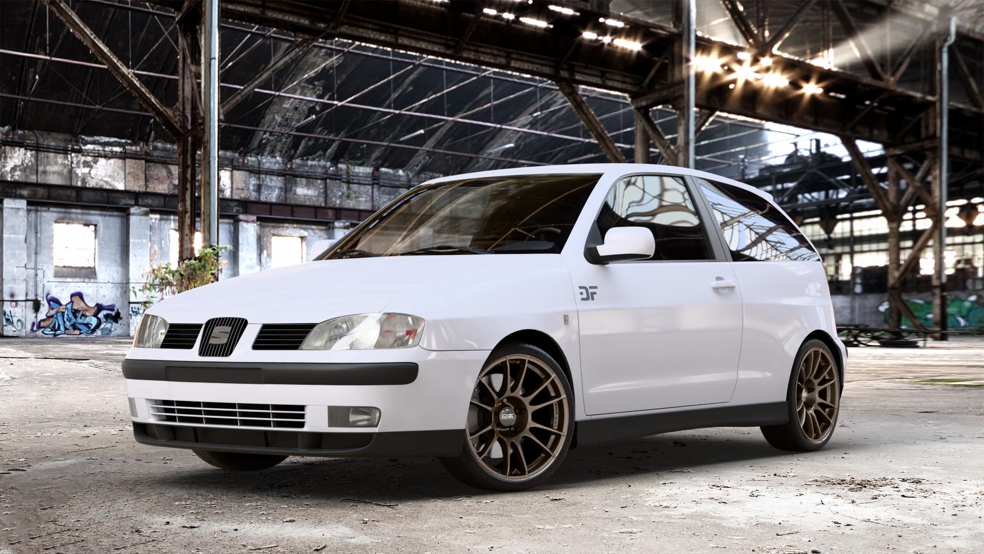 OZ RACING ULTRALEGGERA MATT BRONZE Felge mit Reifen in 17Zoll Winterfelge Alufelge auf weissem Seat Ibiza II Typ 6K Facelift ⬇️ mit 15mm Tieferlegung ⬇️ Old Industrial Hall_max_4400mm_2024 Frontansicht_1