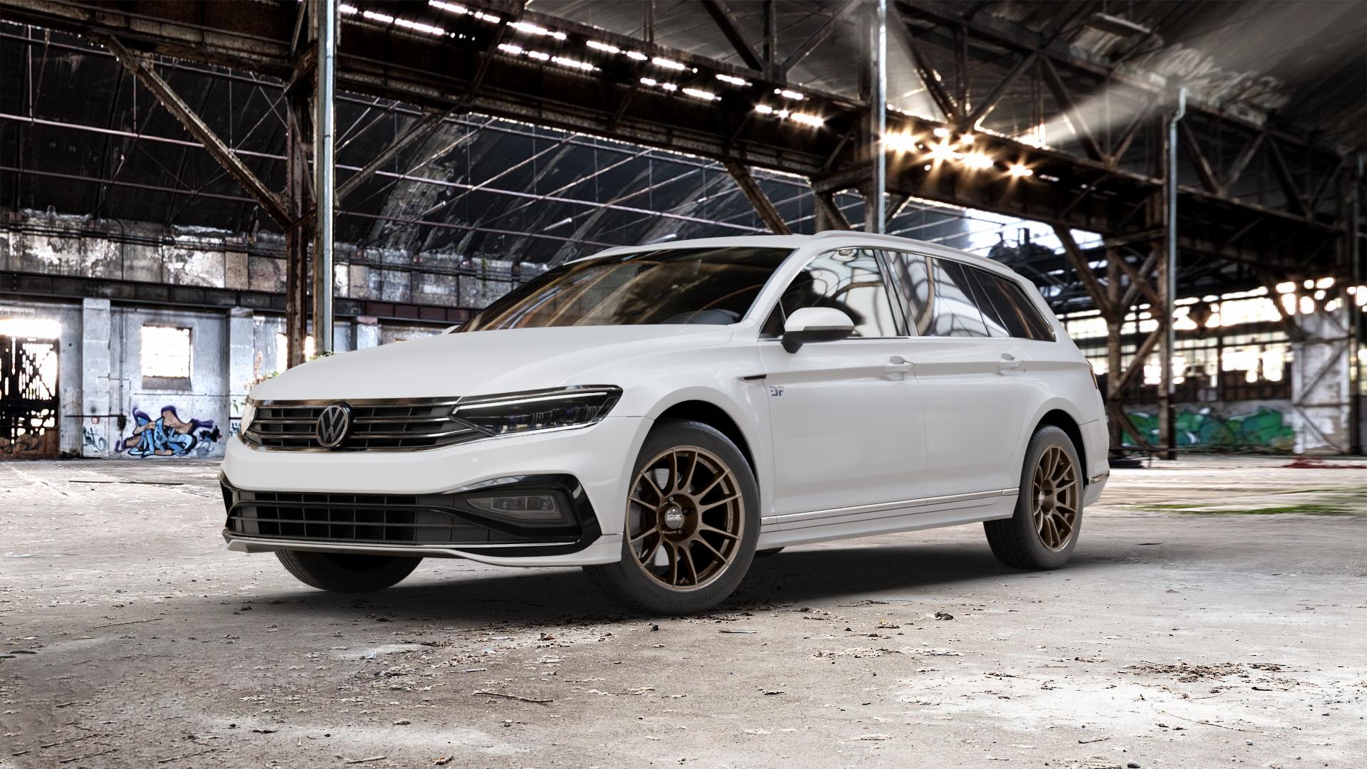 OZ RACING ULTRALEGGERA MATT BRONZE Felge mit Reifen in 17Zoll Winterfelge Alufelge auf weissem Volkswagen (VW) Passat 3C/B8 Variant Facelift ⬇️ mit 15mm Tieferlegung ⬇️ Old Industrial Hall_max_5300mm_2024 Frontansicht_1
