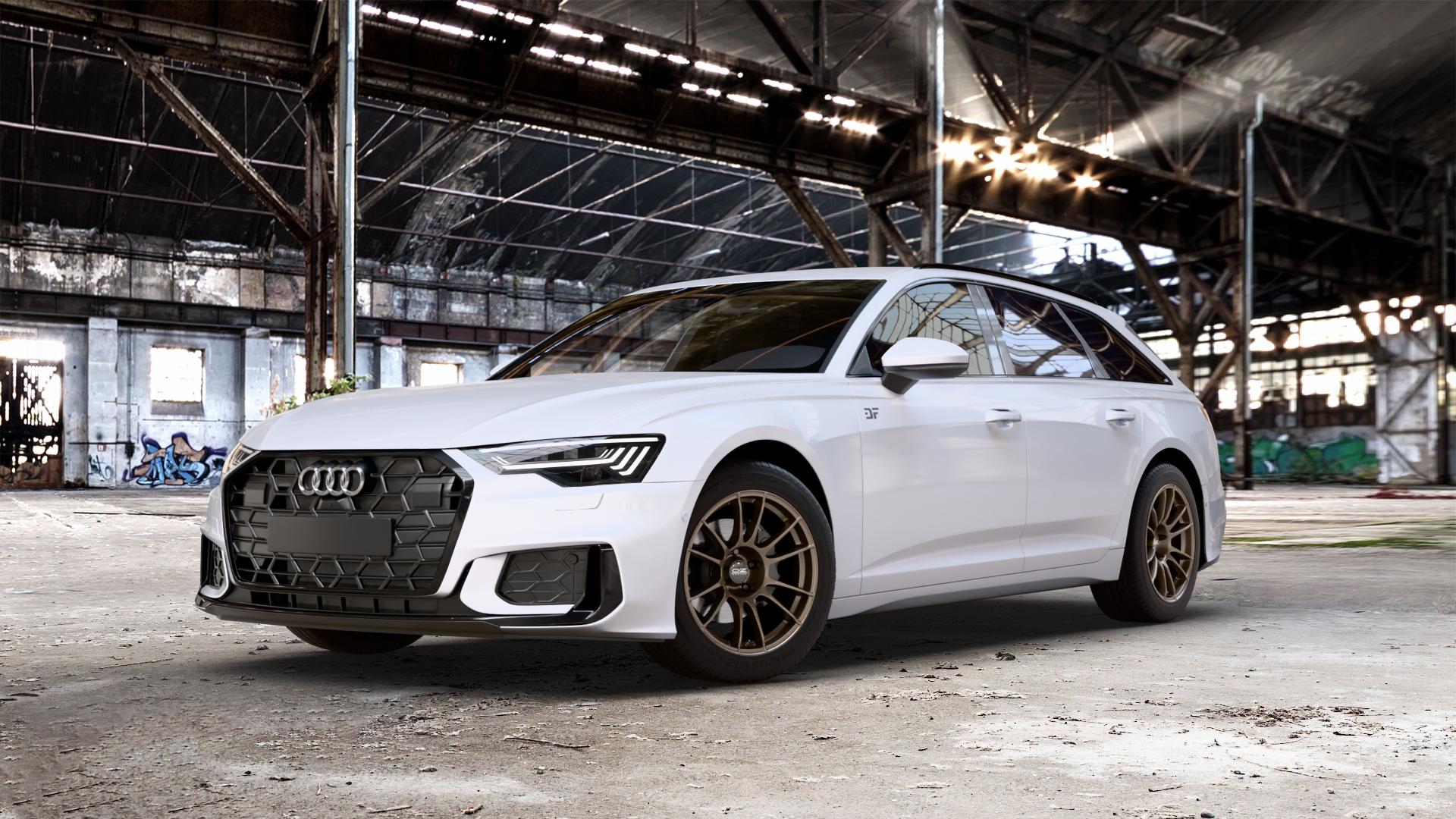 OZ RACING ULTRALEGGERA MATT BRONZE Felge mit Reifen in 18Zoll Winterfelge Alufelge auf weissem Audi A6 Typ F2/C8 (Avant) Facelift 2,0l 35 TDI 120kW Mild-Hybrid (163 PS) 40 150kW (204 quattro TFSI 3,0l 45 180kW (245 195kW (265 50 210kW (286 e Hybrid 55 250k ⬇️ mit 15mm Tieferlegung ⬇️ Old Industrial Hall_max_5300mm_2024 Frontansicht_1