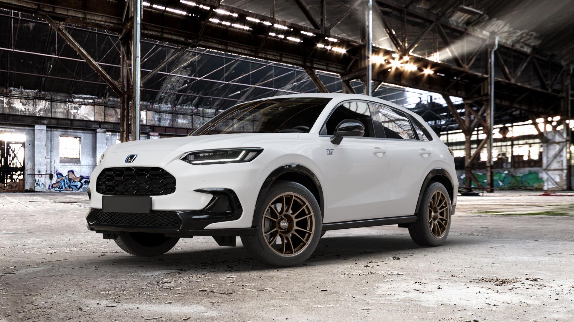OZ RACING ULTRALEGGERA MATT BRONZE Felge mit Reifen in 18Zoll Winterfelge Alufelge auf weissem Honda ZR-V Typ RZ ⬇️ mit 15mm Tieferlegung ⬇️ Old Industrial Hall_max_5300mm_2024 Frontansicht_1