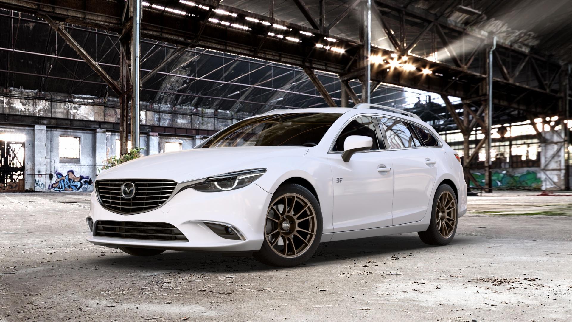 OZ RACING ULTRALEGGERA MATT BRONZE Felge mit Reifen in 18Zoll Winterfelge Alufelge auf weissem Mazda 6 III (12-15) Sport Kombi (GJ/GH) (15-18) (GH) Facelift (18-) (GJ) ⬇️ mit 15mm Tieferlegung ⬇️ Old Industrial Hall_max_5300mm_2024 Frontansicht_1