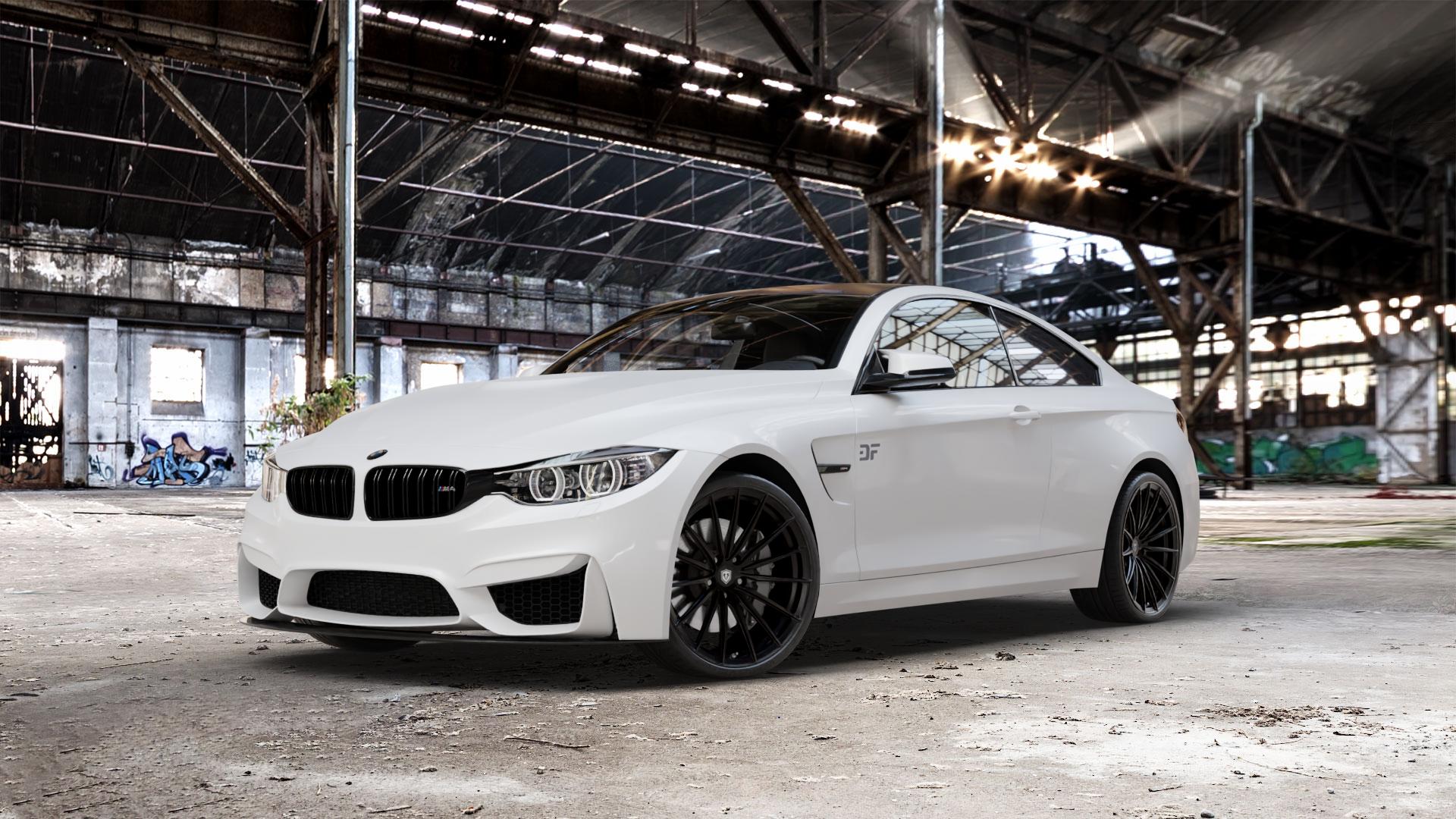Raffa Wheels RFS-02 Black Matt Felge mit Reifen schwarz in 20Zoll Winterfelge Alufelge auf weissem BMW M4 CS Typ F82 3,0l 338kW (460 PS) (Coupe) ⬇️ mit 15mm Tieferlegung ⬇️ Old Industrial Hall_max_5300mm_2024 Frontansicht_1