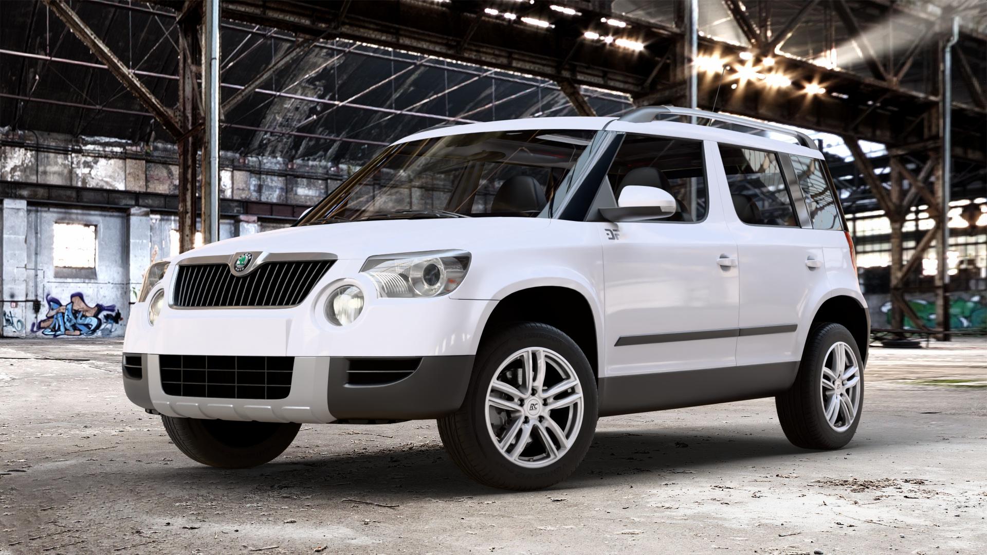 RC Design RC27 kristallsilber lackiert Felge mit Reifen in 16Zoll Winterfelge Alufelge auf weissem Skoda Yeti 1,2l TSI 77kW (105 PS) 1,4l 90kW (122 1,8l 118kW 4WD (160 2,0l TDI 81kW (110 103kW (140 125kW (170 112kW (152 1,6l 110kW (150 ⬇️ mit 15mm Tieferlegung ⬇️ Old Industrial Hall_max_4400mm_2024 Frontansicht_1