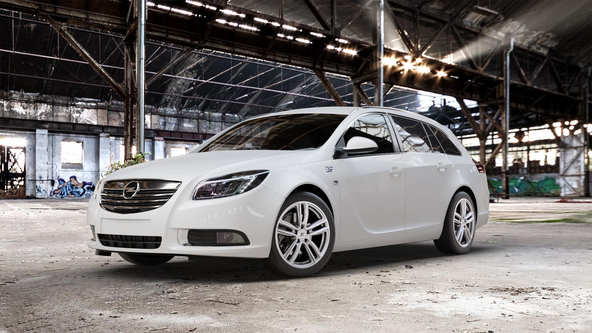 RC Design RC27 kristallsilber lackiert Felge mit Reifen in 18Zoll Winterfelge Alufelge auf weissem Opel Insignia I Sports Tourer Facelift ⬇️ mit 15mm Tieferlegung ⬇️ Old Industrial Hall_max_5300mm_2024 Frontansicht_1