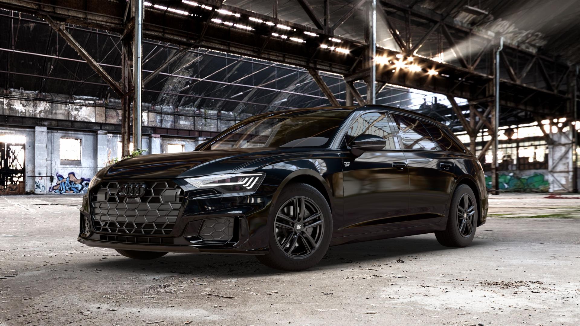 RC Design RC27 schwarz-matt lackiert Felge mit Reifen in 17Zoll Winterfelge Alufelge auf schwarzem metallic Audi A6 Typ F2/C8 (Avant) Facelift 2,0l 35 TDI 120kW Mild-Hybrid (163 PS) 40 150kW (204 quattro TFSI 3,0l 45 180kW (245 195kW (265 50 210kW (286 e Hyb ⬇️ mit 15mm Tieferlegung ⬇️ Old Industrial Hall_max_5300mm_2024 Frontansicht_1