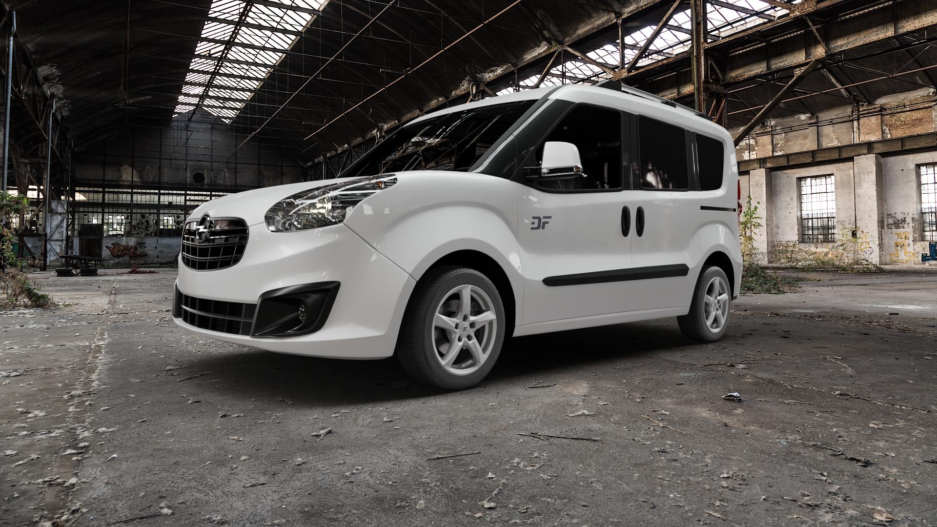 RC Design RC30 kristallsilber lackiert Felge mit Reifen in 16Zoll Winterfelge Alufelge auf weissem Opel Combo D ⬇️ mit 15mm Tieferlegung ⬇️ Old Industrial Hall_max5000mm_2022 Frontansicht_1