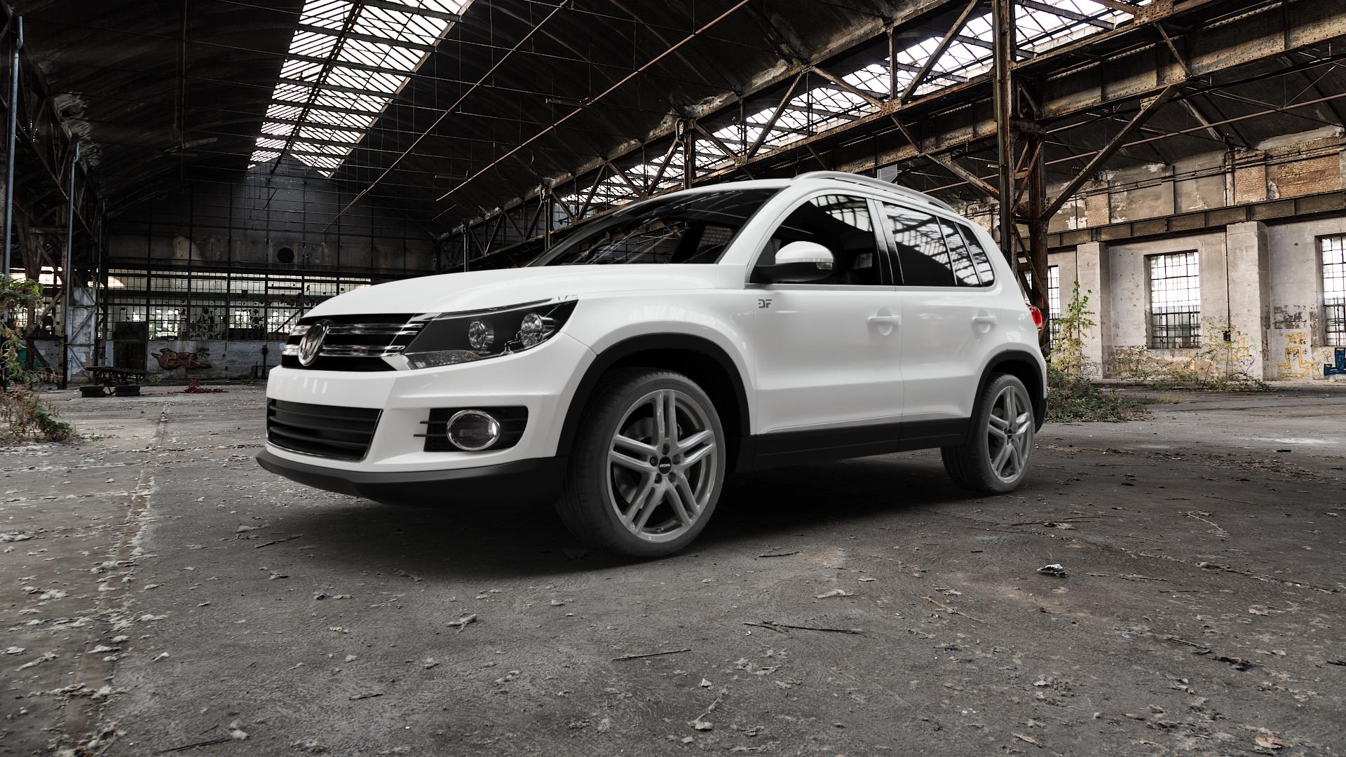 RONAL R65 CERIUM GREY Felge mit Reifen grau anthrazit in 19Zoll Winterfelge Alufelge auf weissem Volkswagen (VW) Tiguan I Typ 5N 2,0l TDI 103kW (140 PS) 4Motion 1,4l TSI 118kW (160 155kW (211 132kW (179 81kW (110 120kW (163 100kW (136 130kW (177 92kW (125 110 ⬇️ mit 15mm Tieferlegung ⬇️ Old Industrial Hall_max5000mm_2022 Frontansicht_1