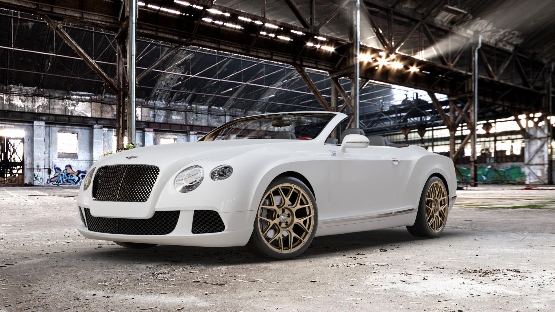 RONAL RF1 Forged BRONZE MATT Felge mit Reifen in 20Zoll Winterfelge Alufelge auf weissem Bentley Continental GTC Typ 3W ⬇️ mit 15mm Tieferlegung ⬇️ Old Industrial Hall_max_5300mm_2024 Frontansicht_1